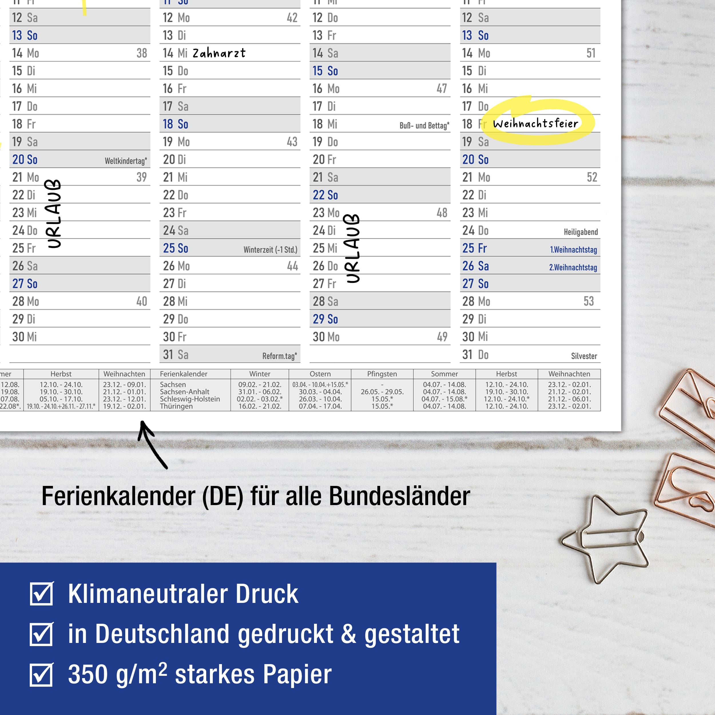 Tafelkalender 2026 "Blau"