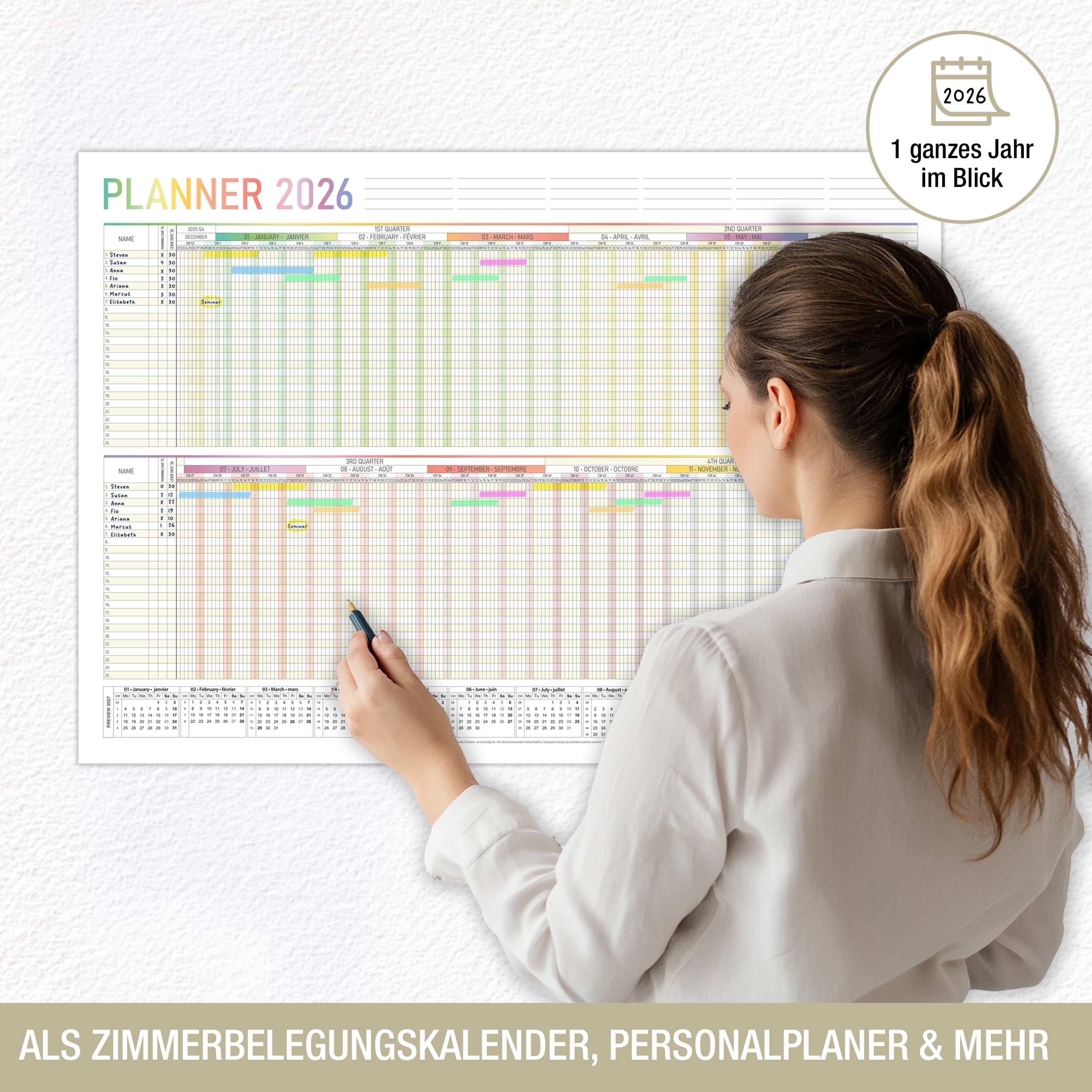 Urlaubsplaner 2026 EU-Version | Englisch | DIN A2