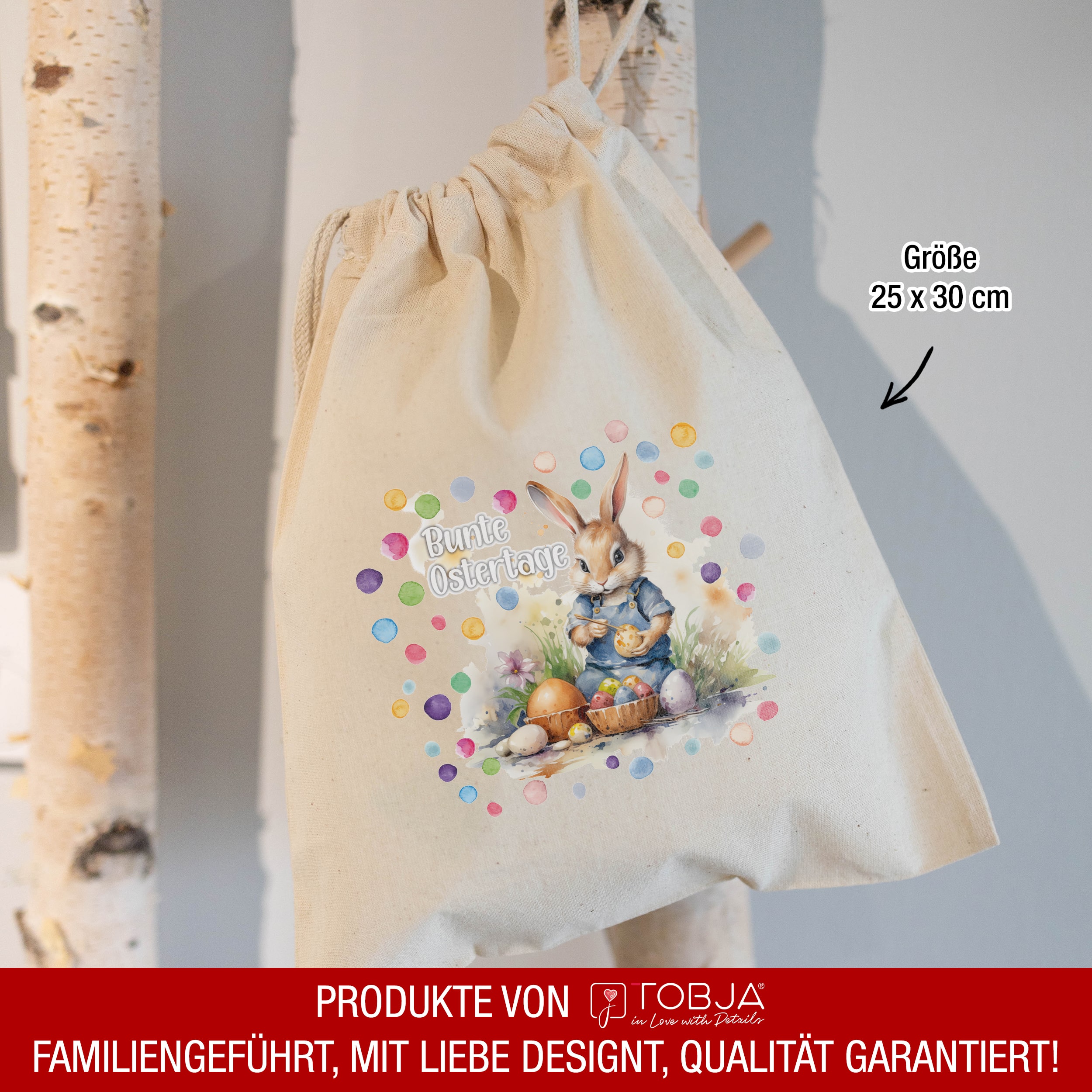 Osterbeutel Hasen Bunt 3x