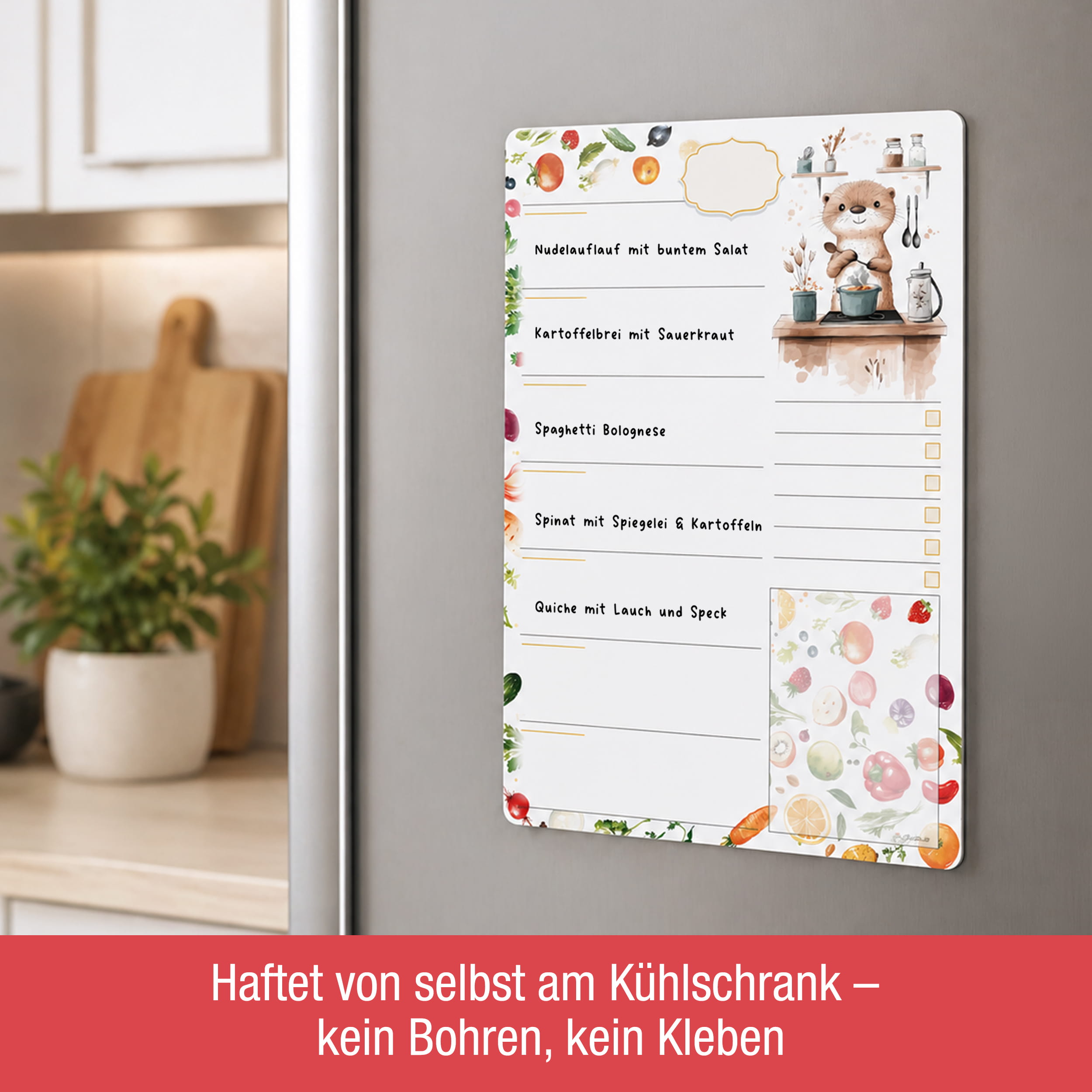 Menüplaner Otterliebe magnetisch A4