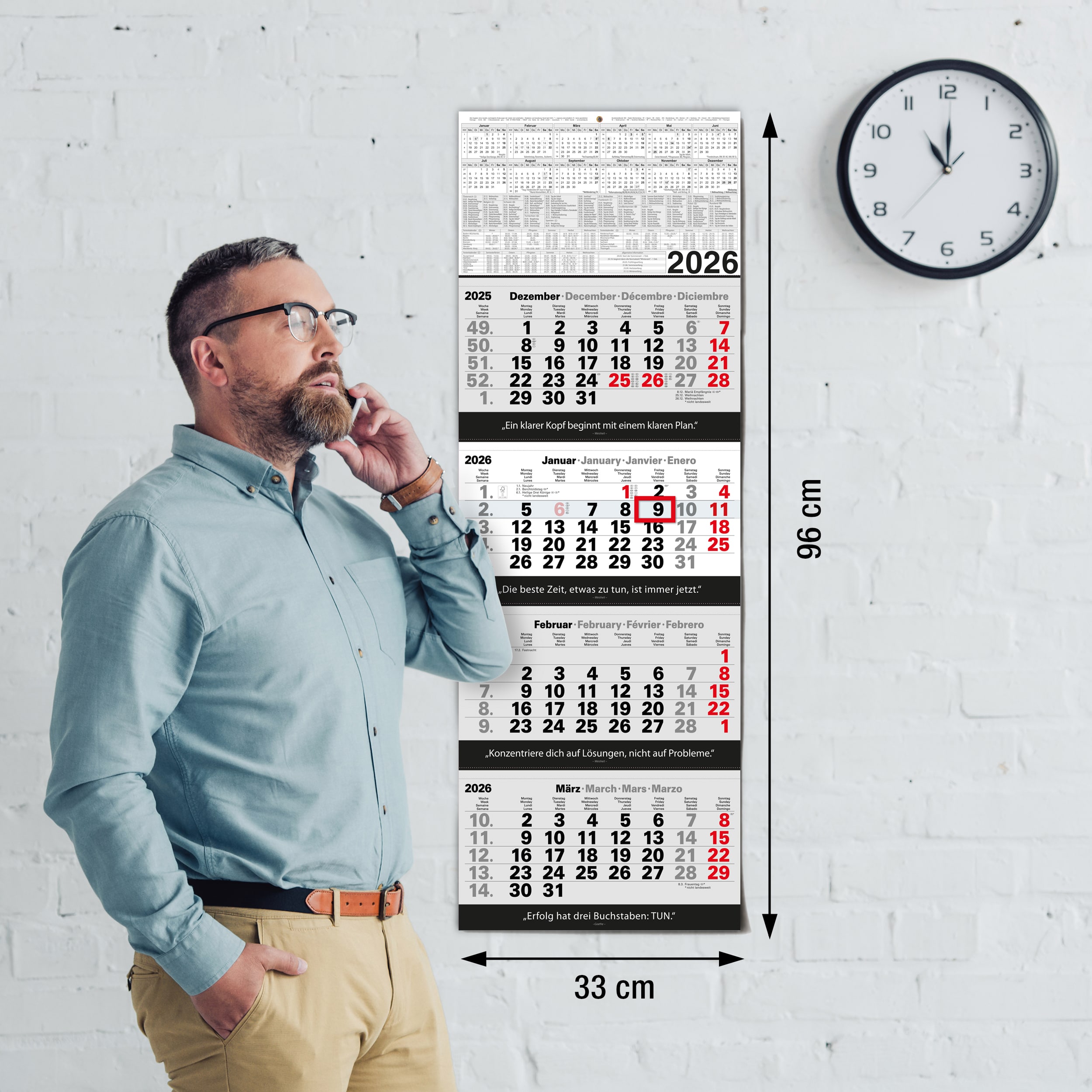 4 Monatskalender 2026 Wandkalender