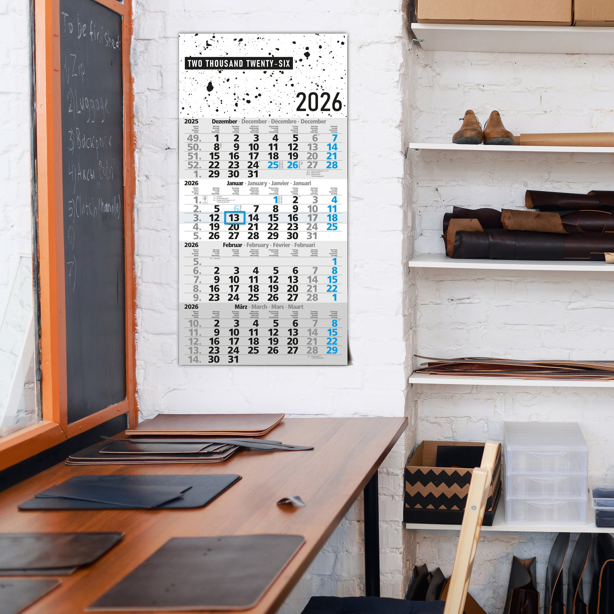 4-Monatskalender 2026 Design
