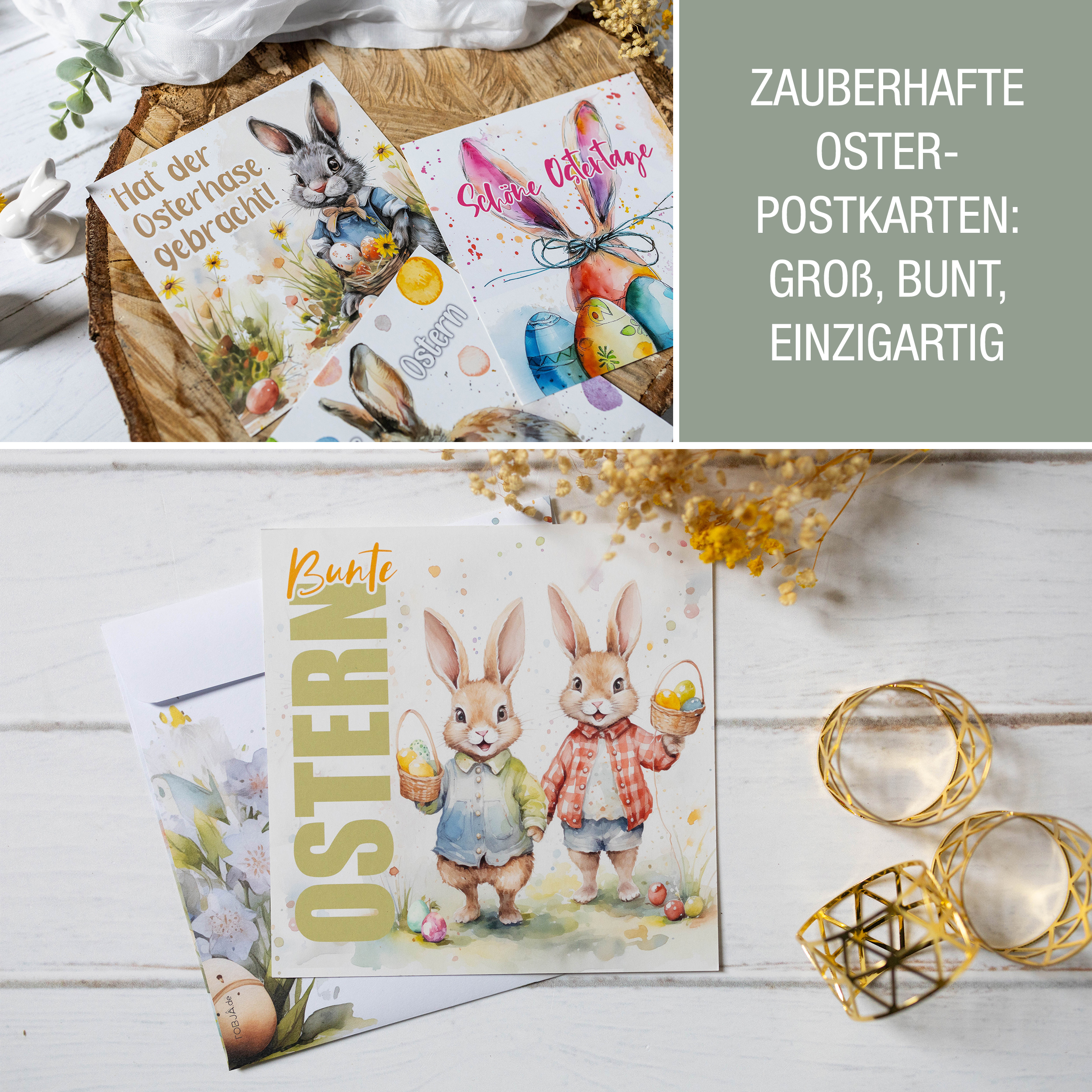 Osterkarten XXL mit Umschlägen