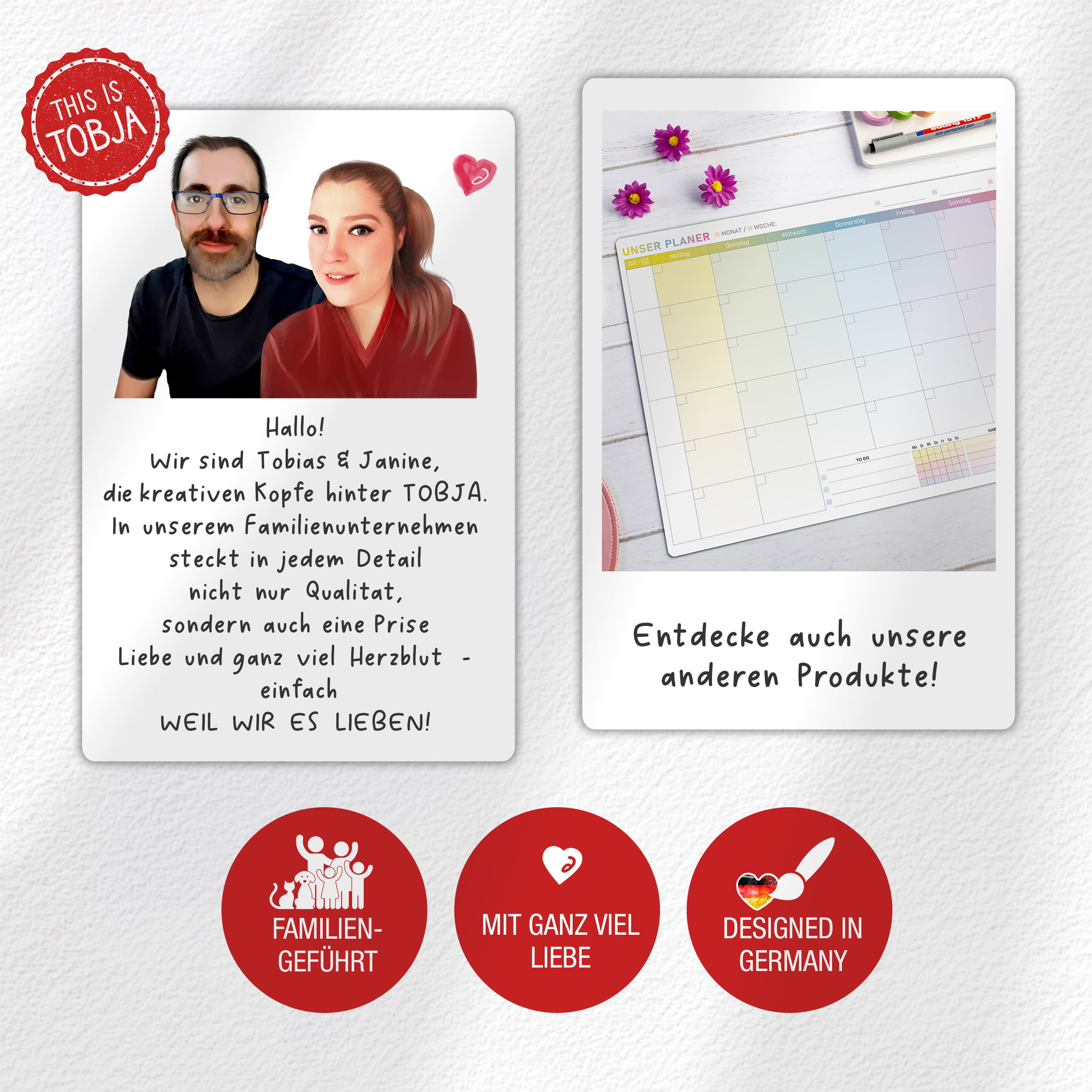 Abwischbarer A4 Tafelkalender 2026 "Rot"  Kalender inkl 1 Stift