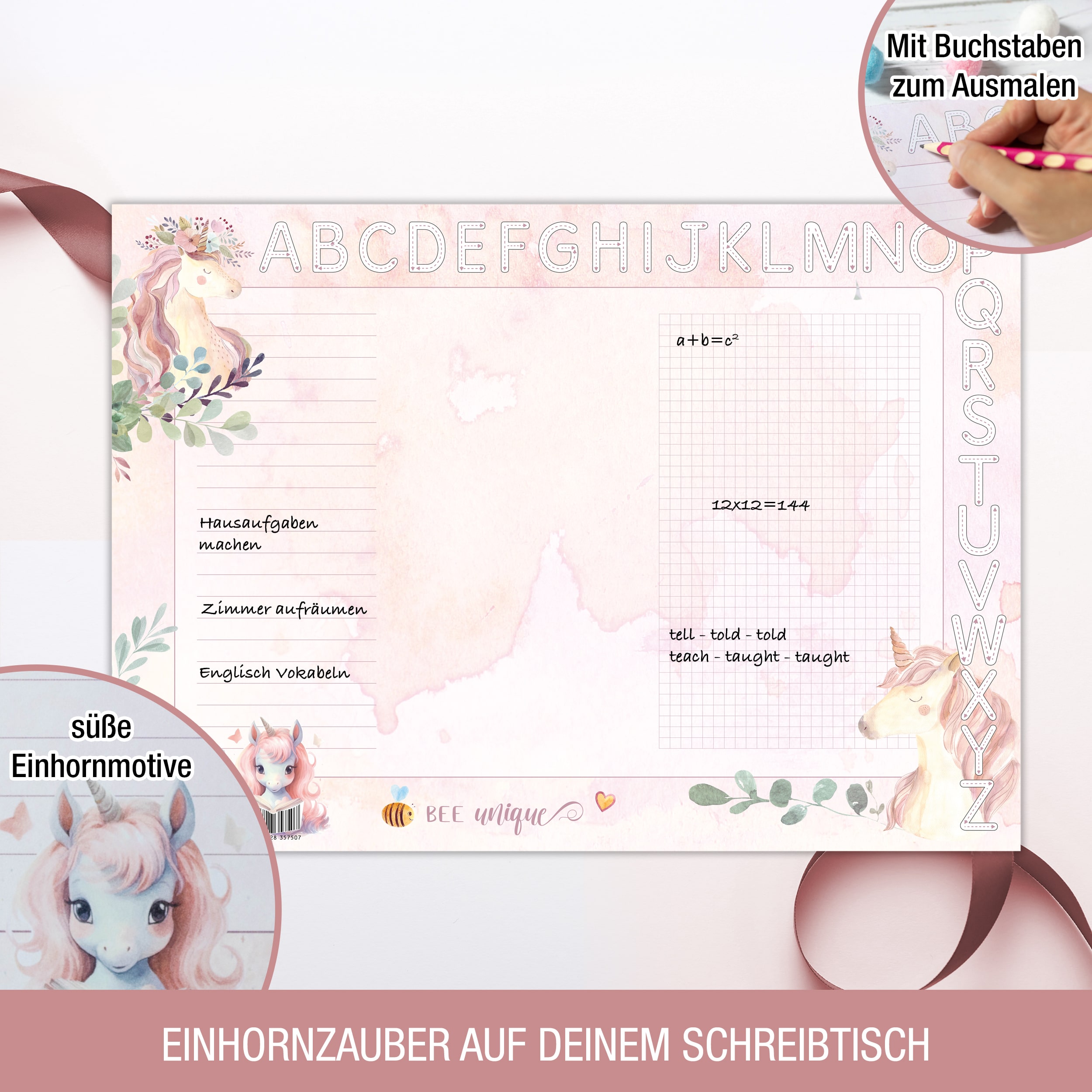 A3 Einhorn Schreibtischunterlage
