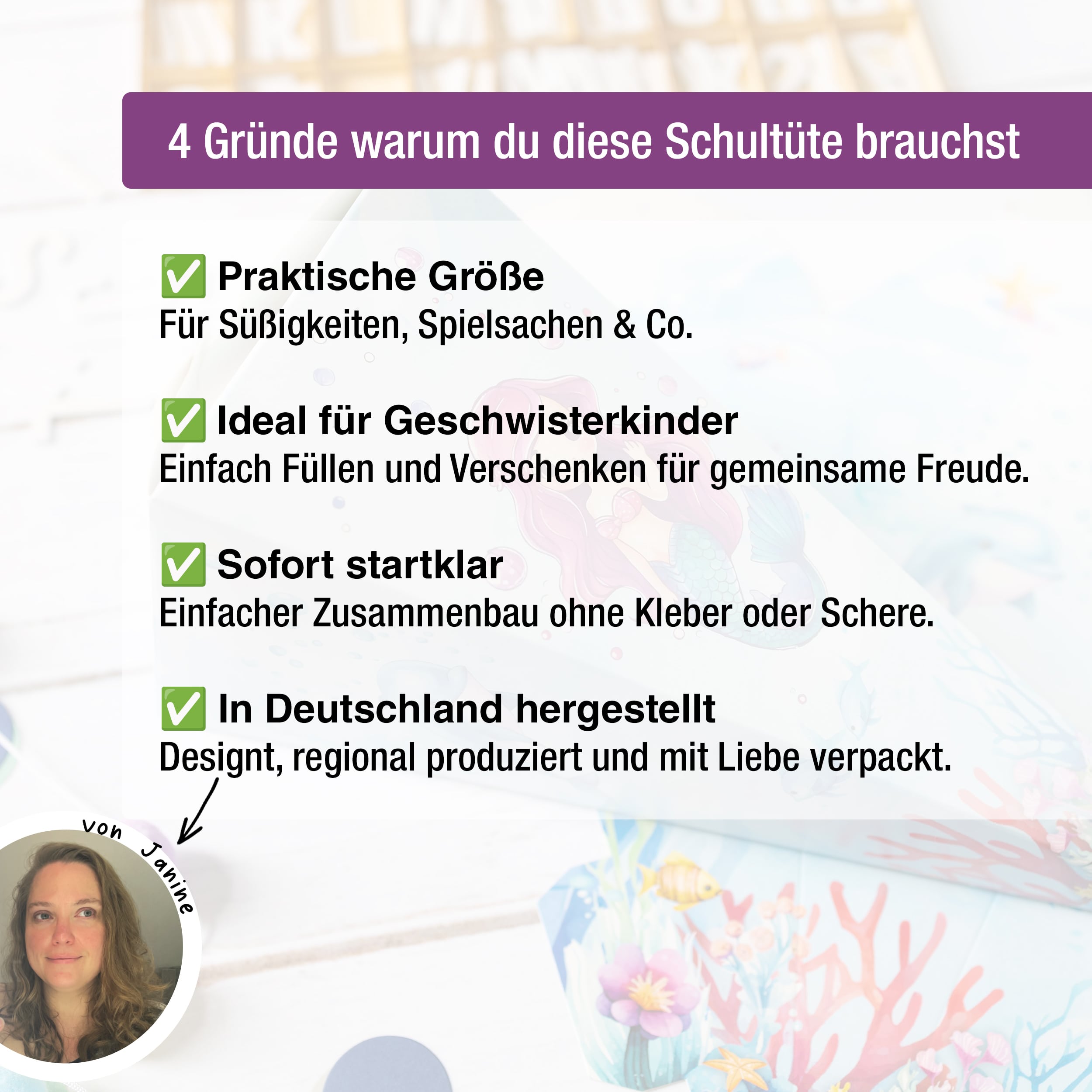 Mini Schultüte Meerjungfrau