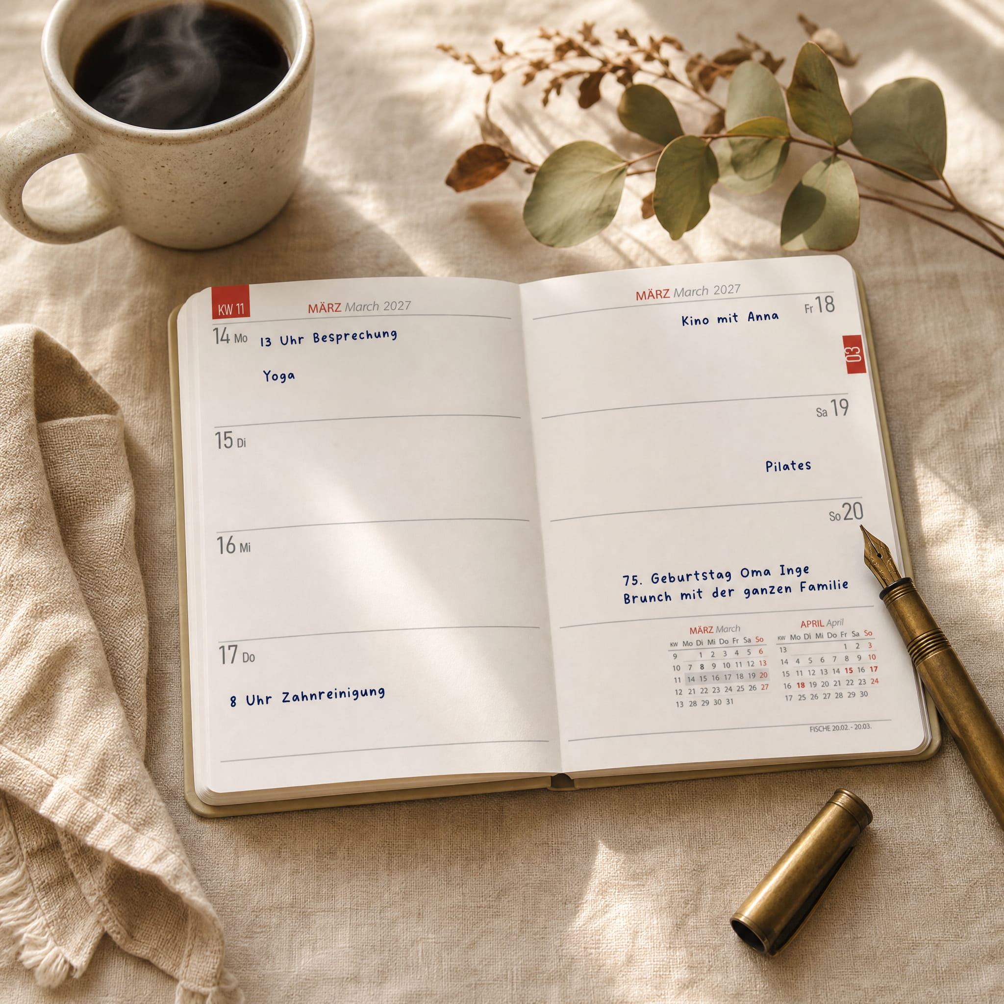 Taschenkalender 2027 A6 Denim Beige