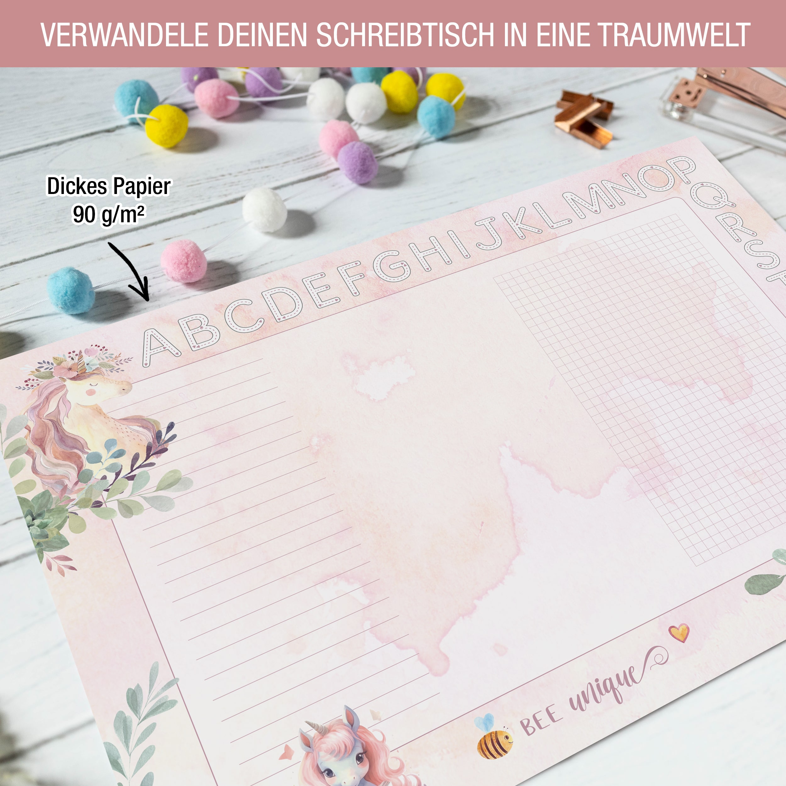 A3 Einhorn Schreibtischunterlage