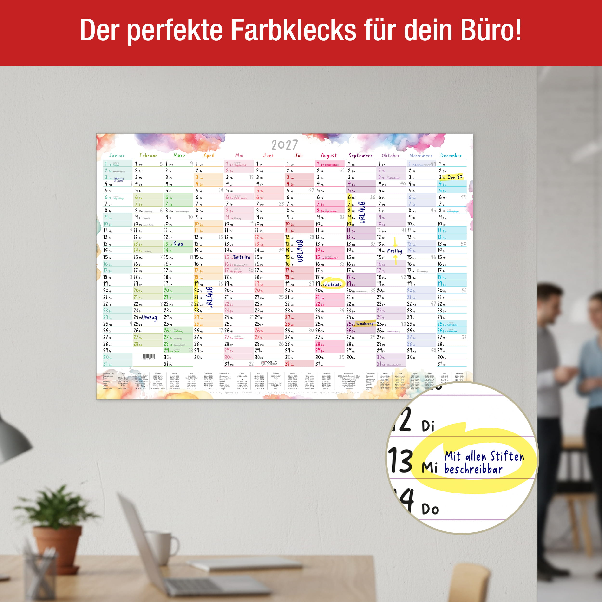 Wandkalender 2027 A1 – Color Blocks