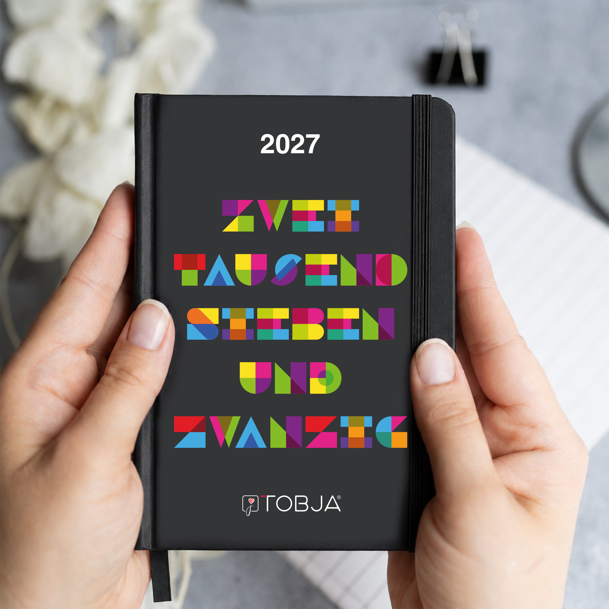 Taschenkalender 2027 A6 Mosaik bunt