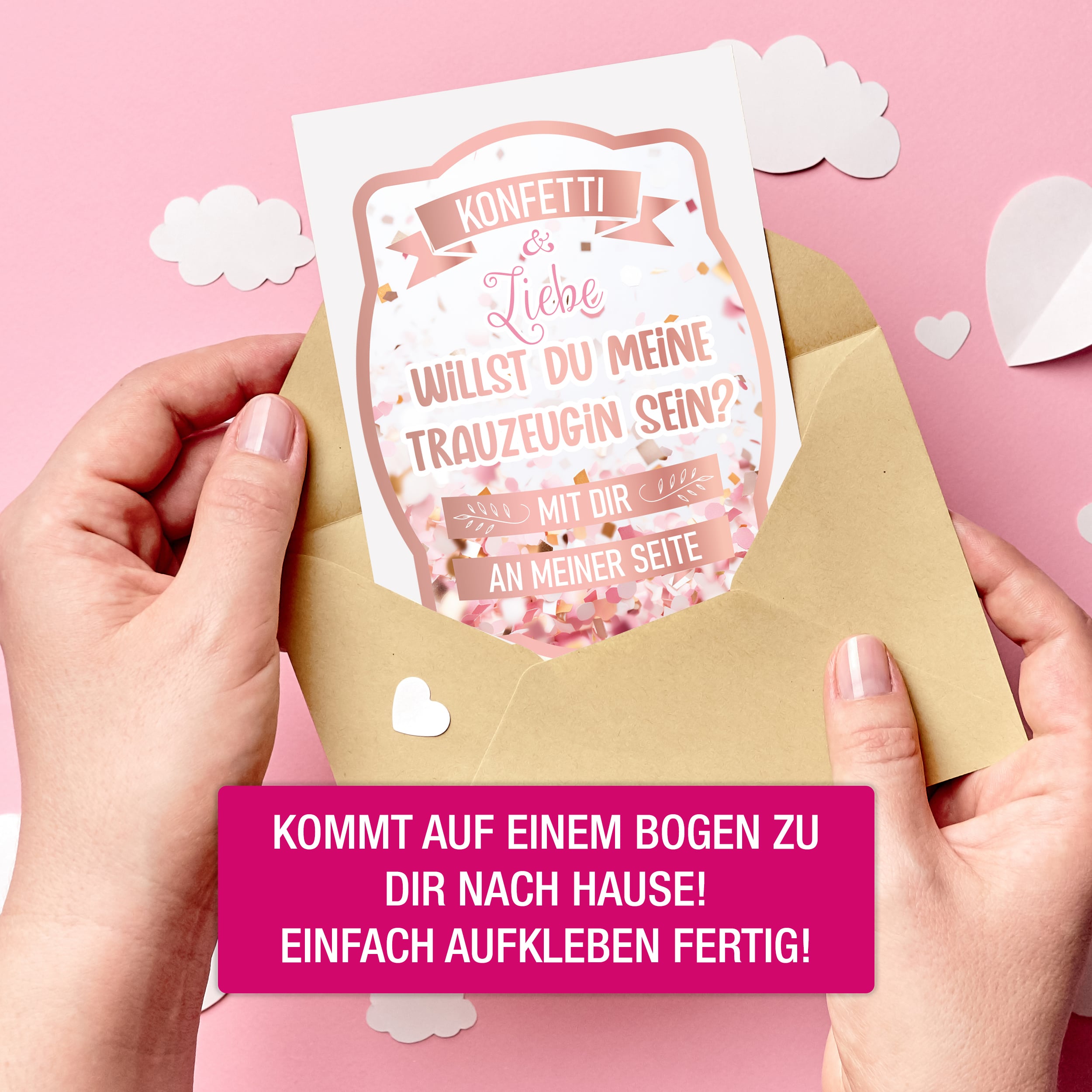 Trauzeugin Aufkleber Konfetti