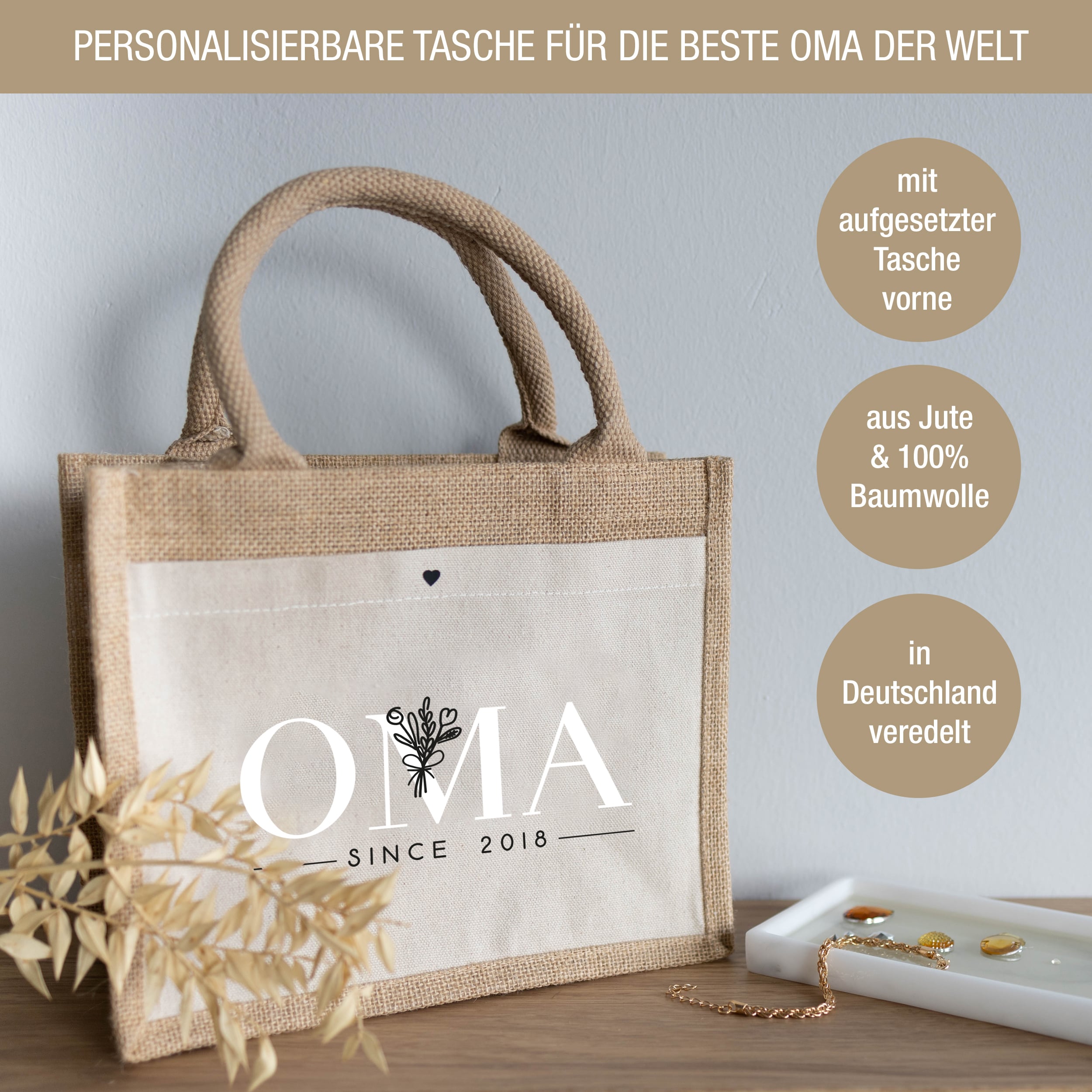 Personalisierte Jutetasche "OMA"