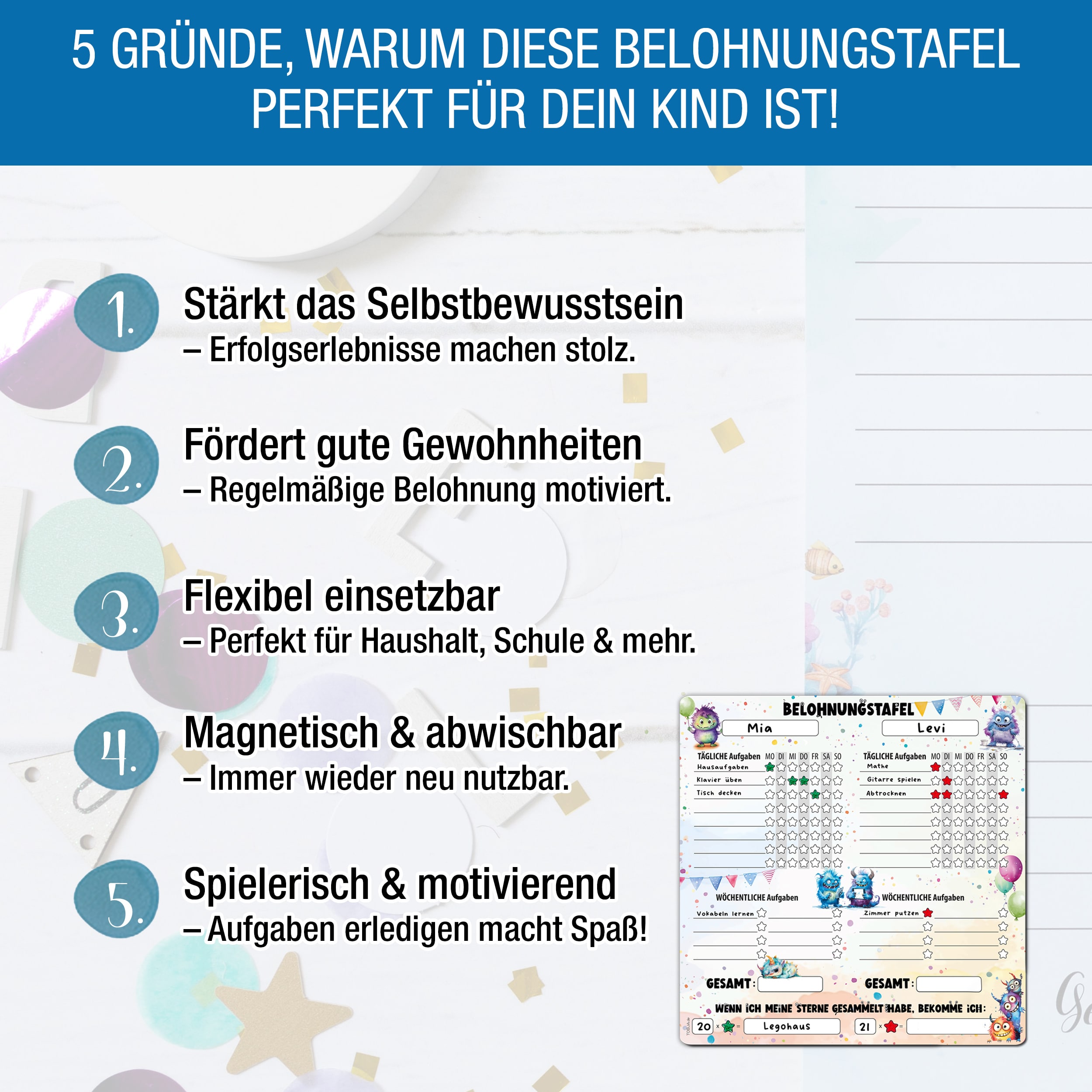 Belohnungstafel für zwei, Monster magnetisch