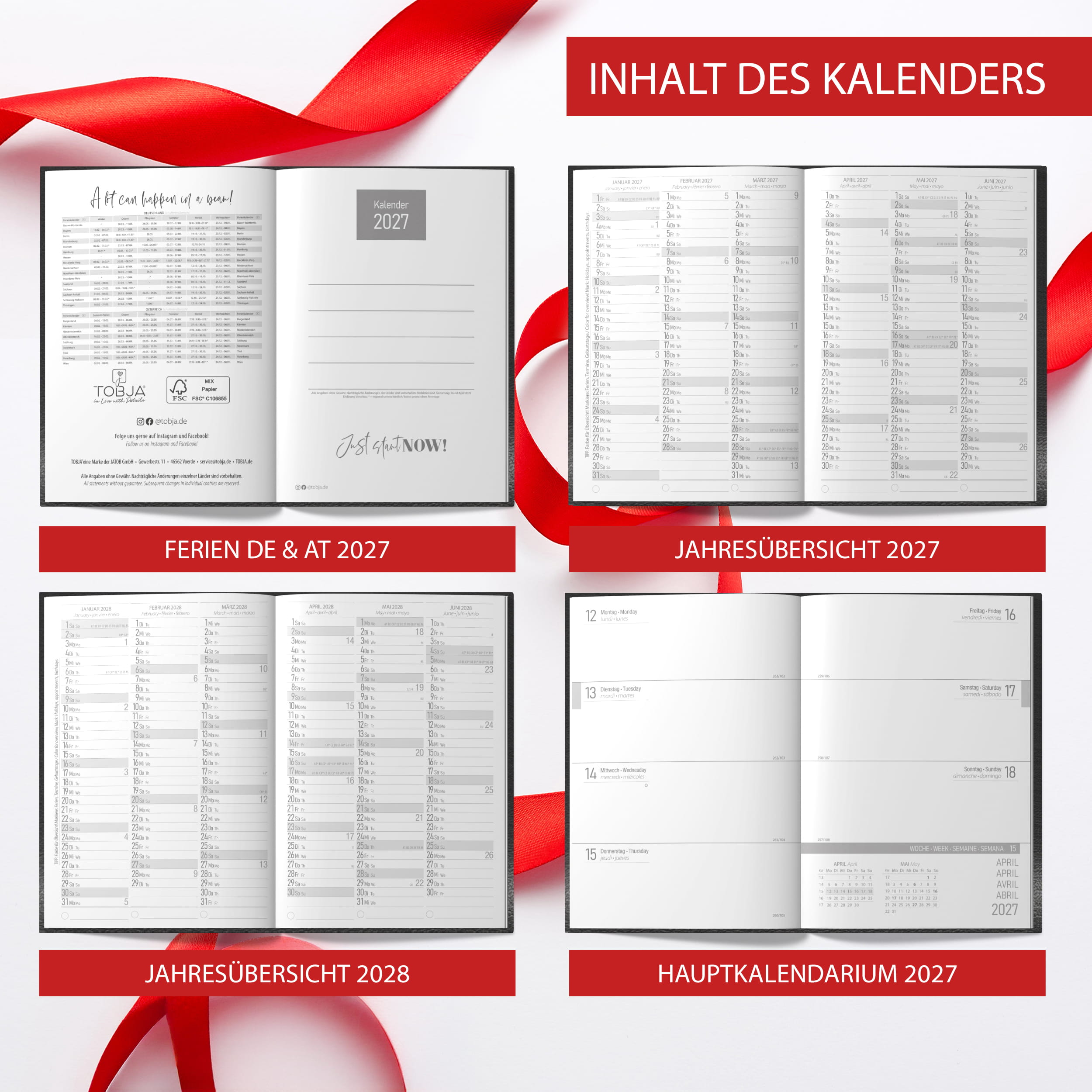 PlanWise Black Buchkalender 2027 A5