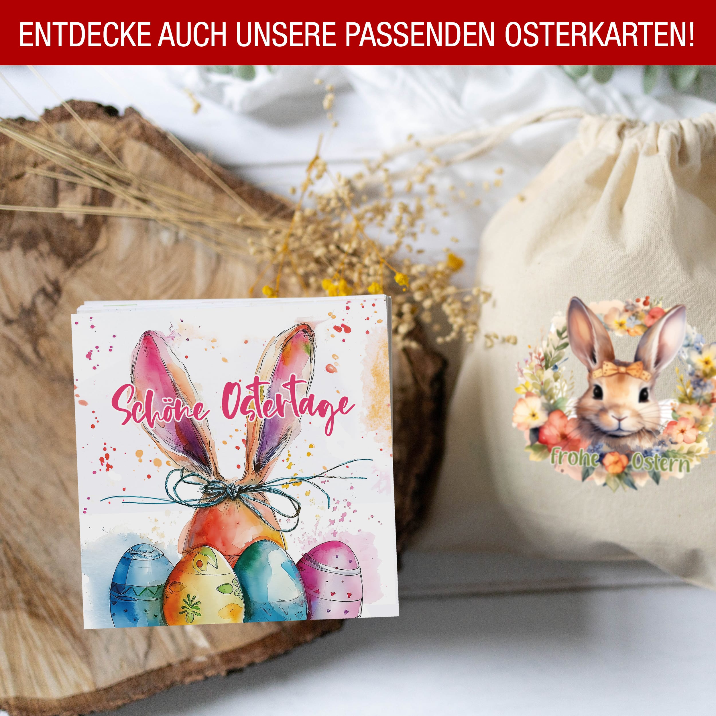 Osterbeutel Hasen Bunt 3x