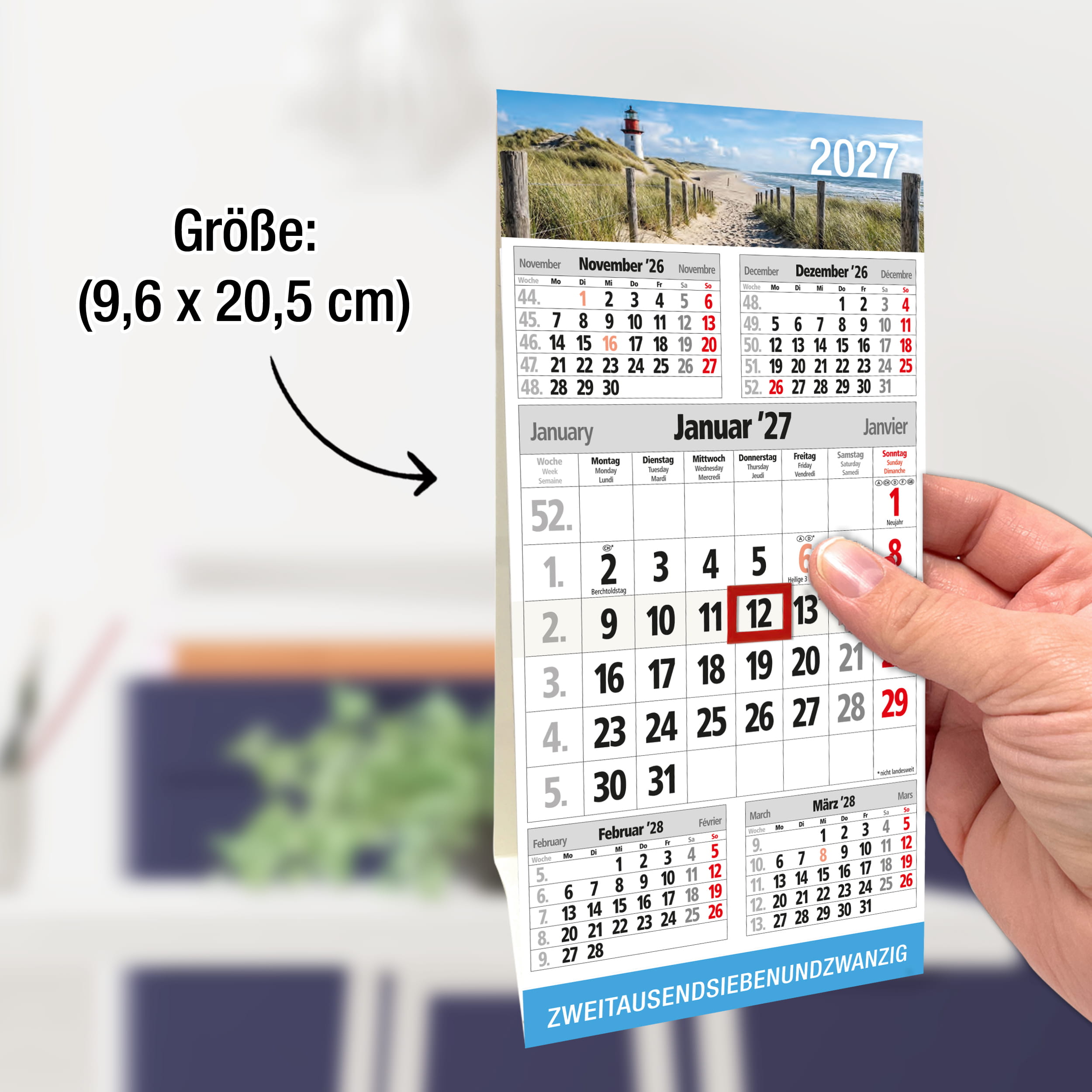 Tischkalender 2027 Leuchtturm Nordsee