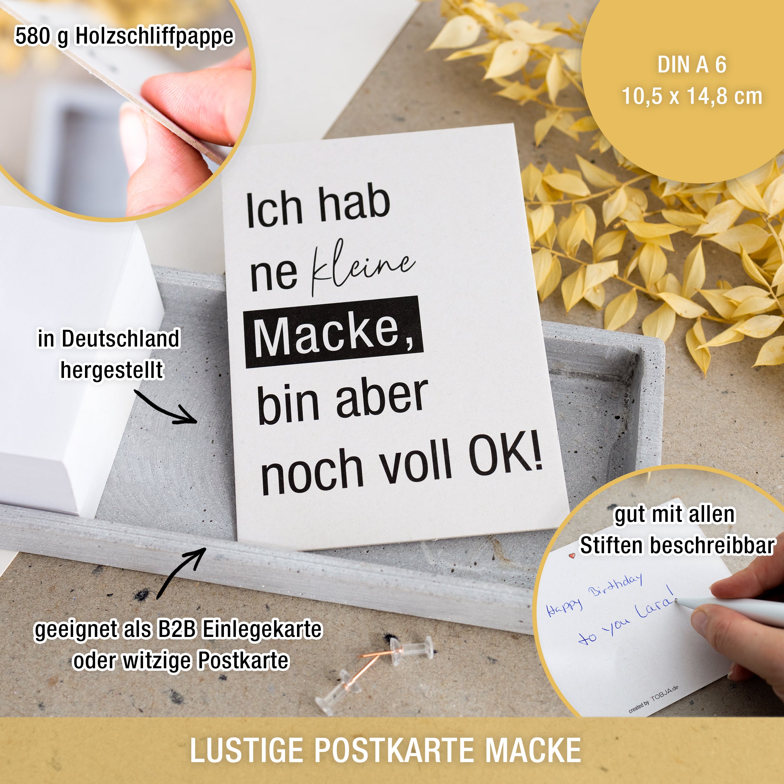 Postkarte "Ich hab ne kleine Macke" 1 Karte