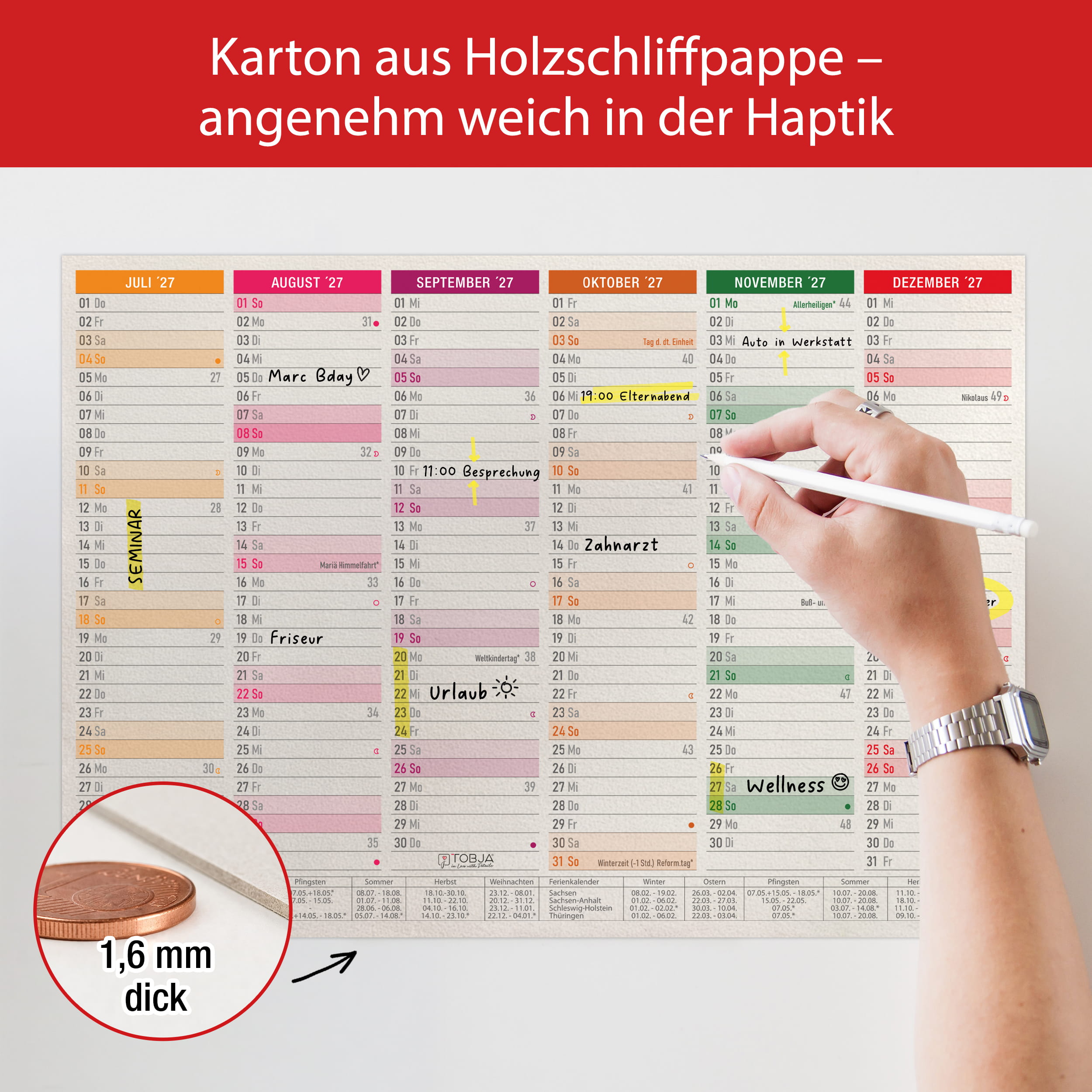Tafelkalender 2027 BigOne Bierdeckel A4