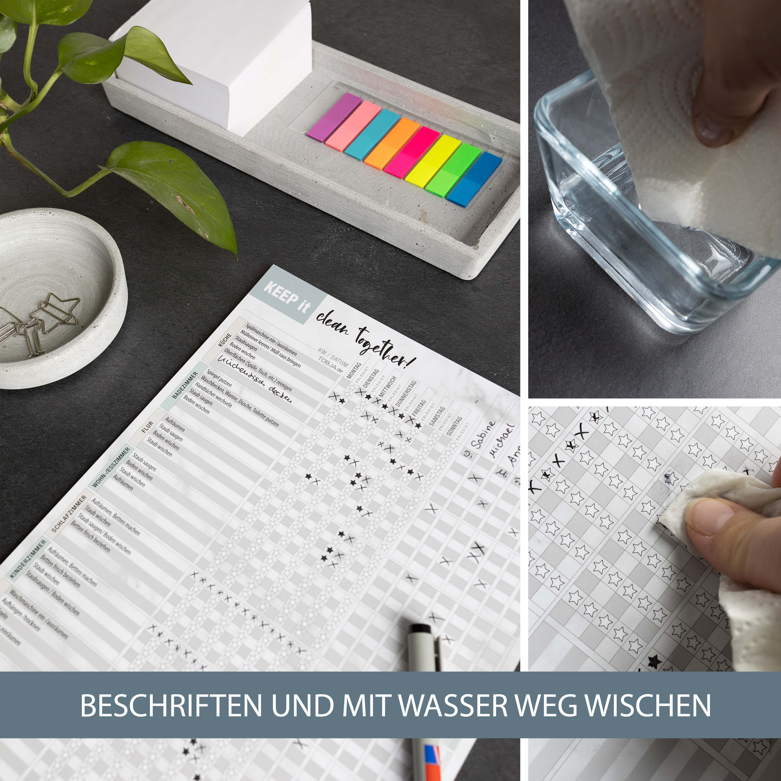 Haushaltsplaner abwischbar inkl. Stift