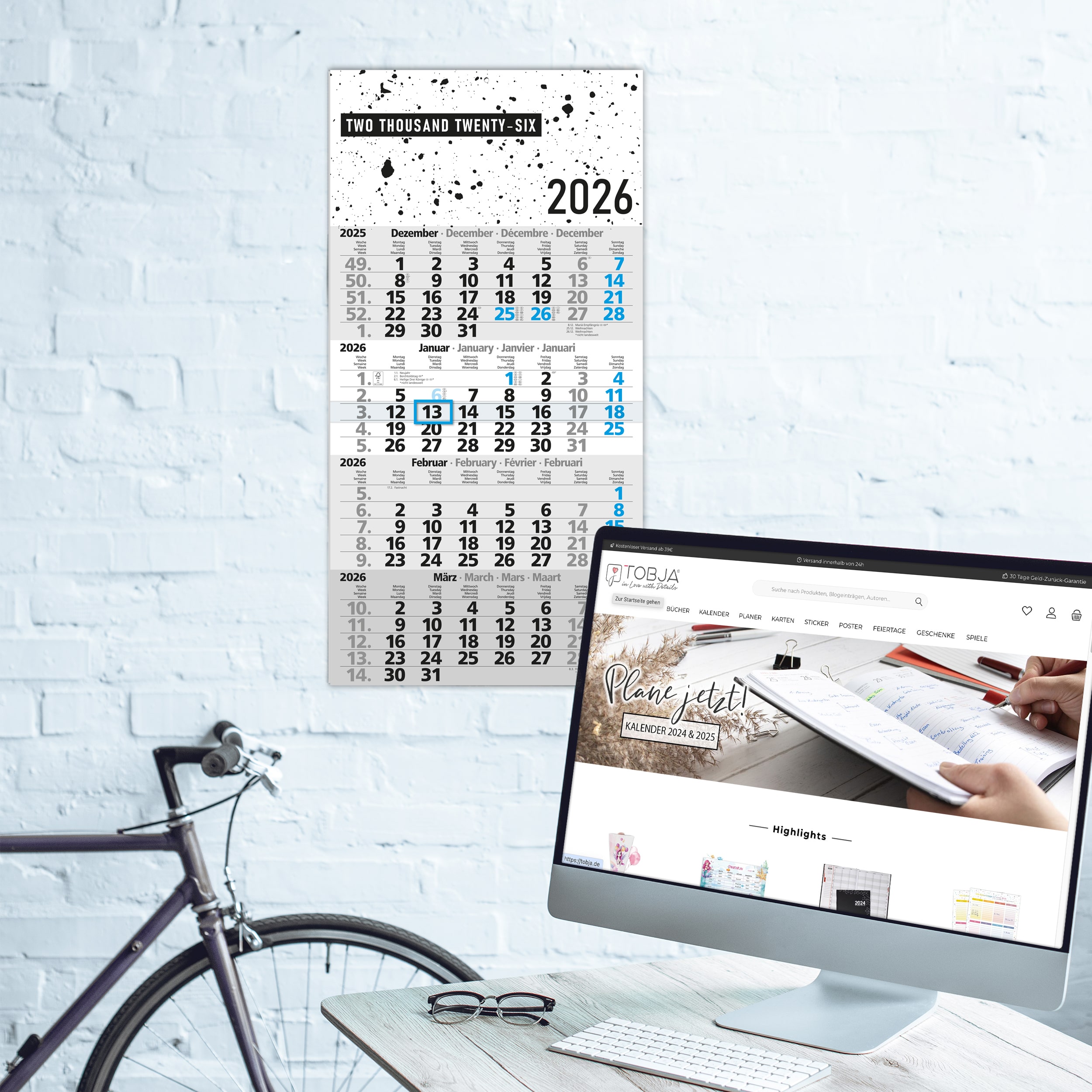 4-Monatskalender 2026 Design