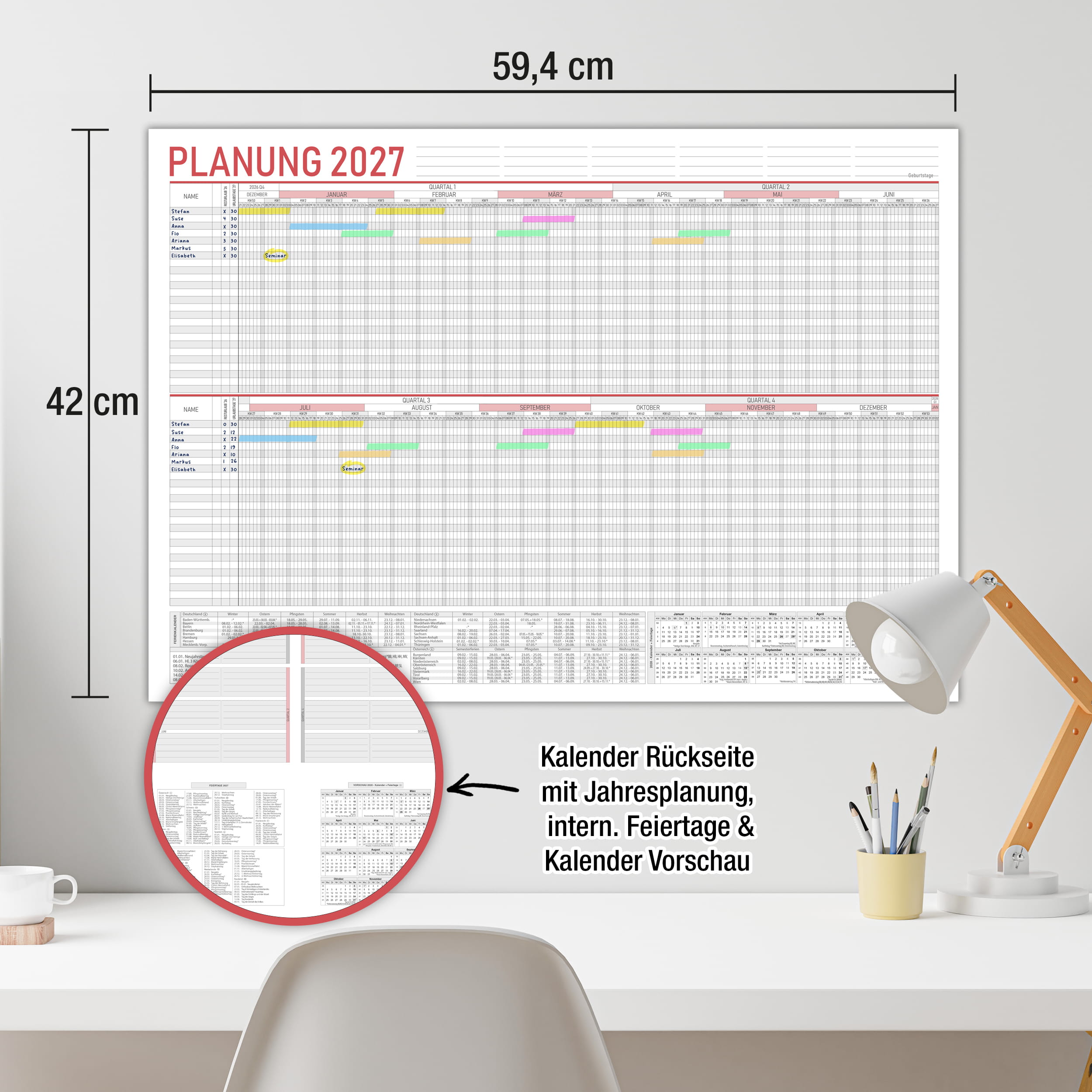 Urlaubsplaner 2027 A2 Standard – 25 Personen