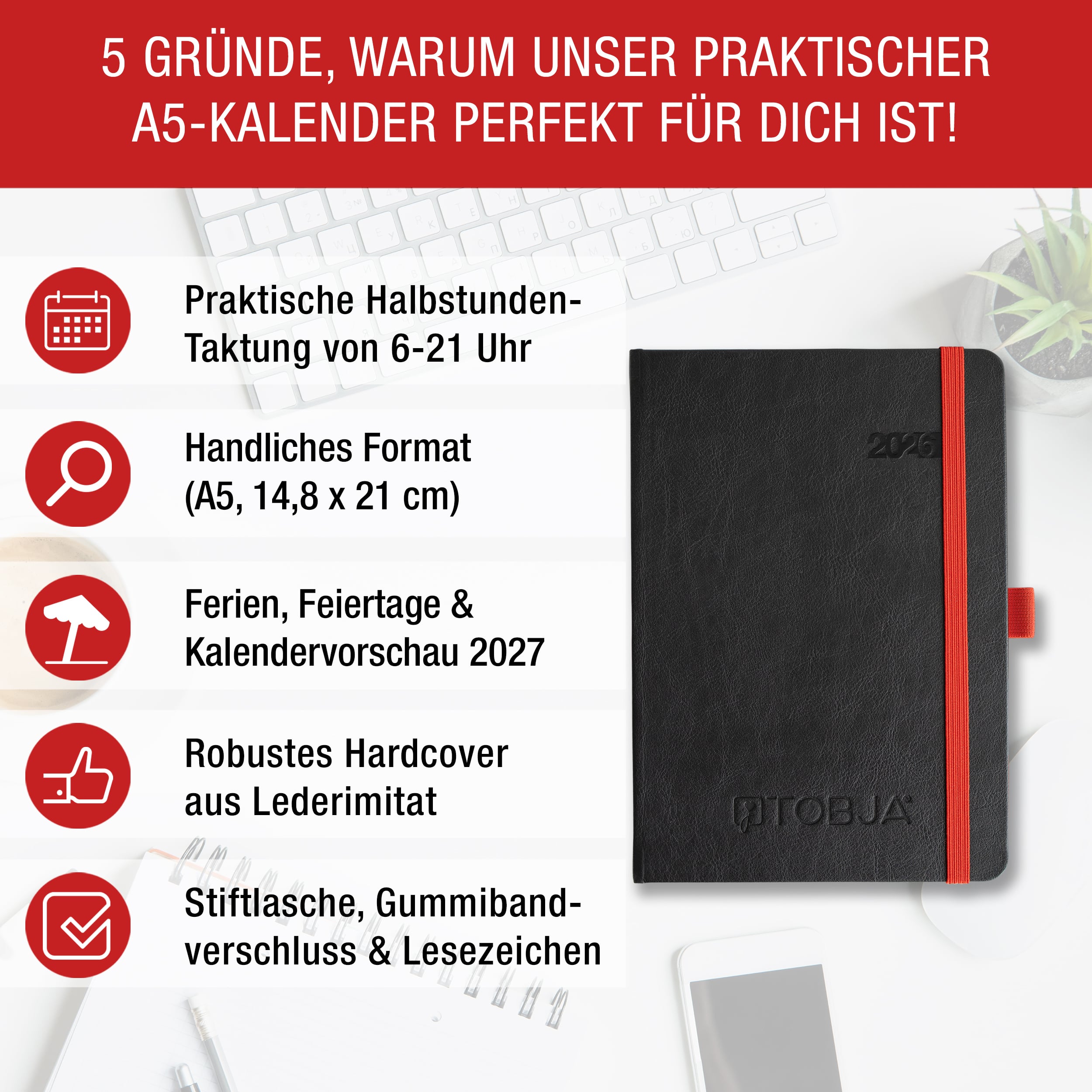 Buchkalender 2026 A5 "Black Business"