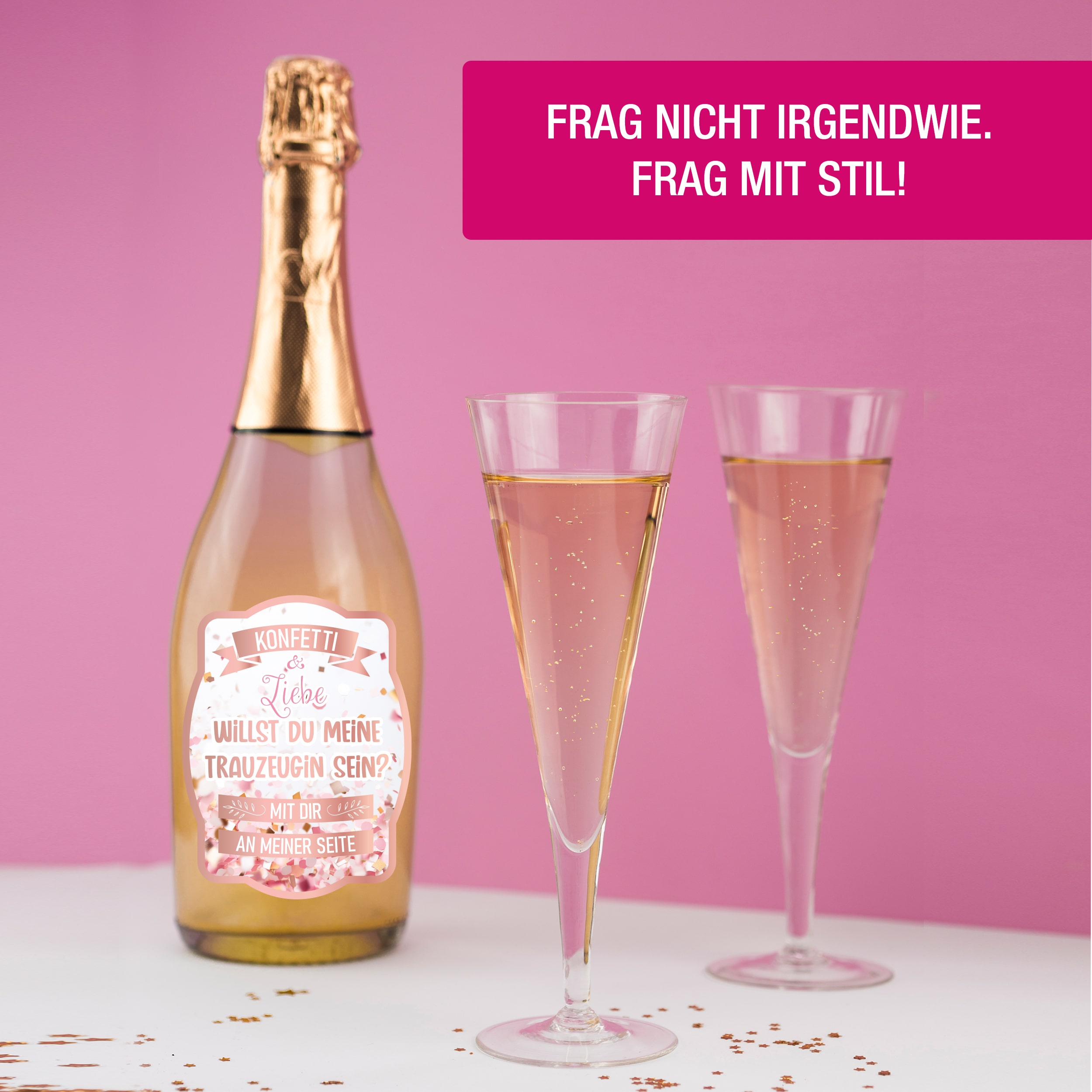 Trauzeugin Aufkleber Konfetti