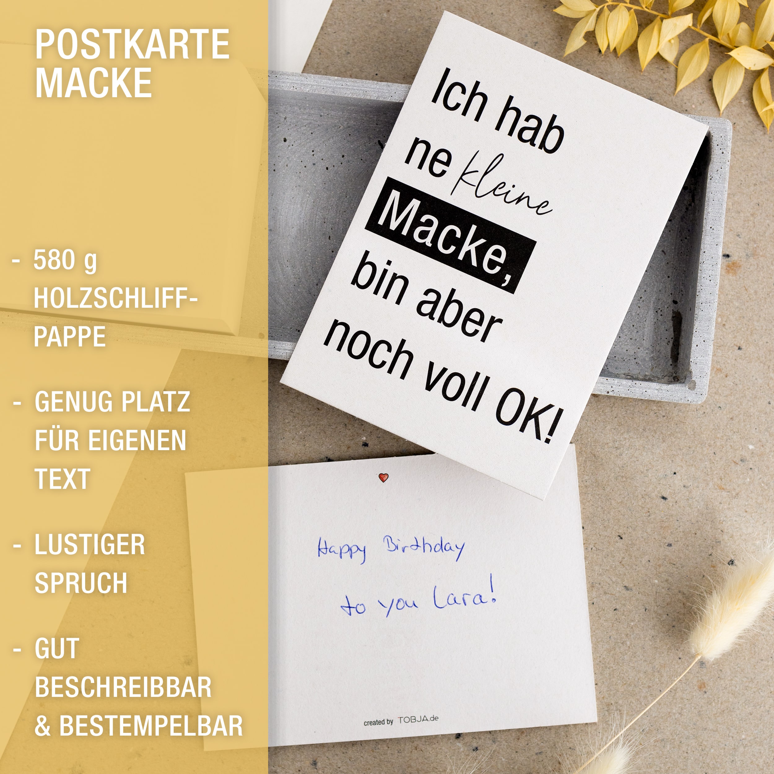Postkarte "Ich hab ne kleine Macke" 1 Karte