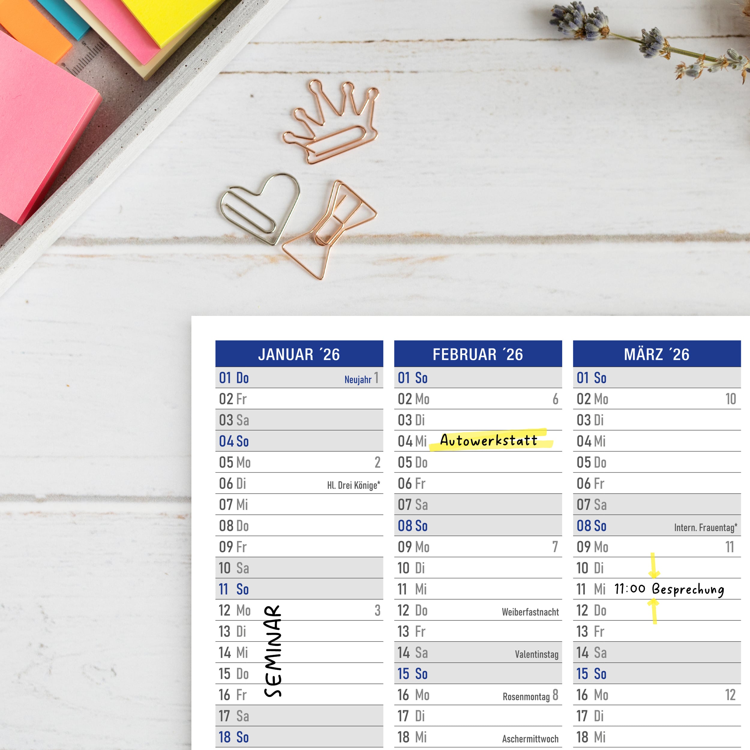 Tafelkalender 2026 "Blau"