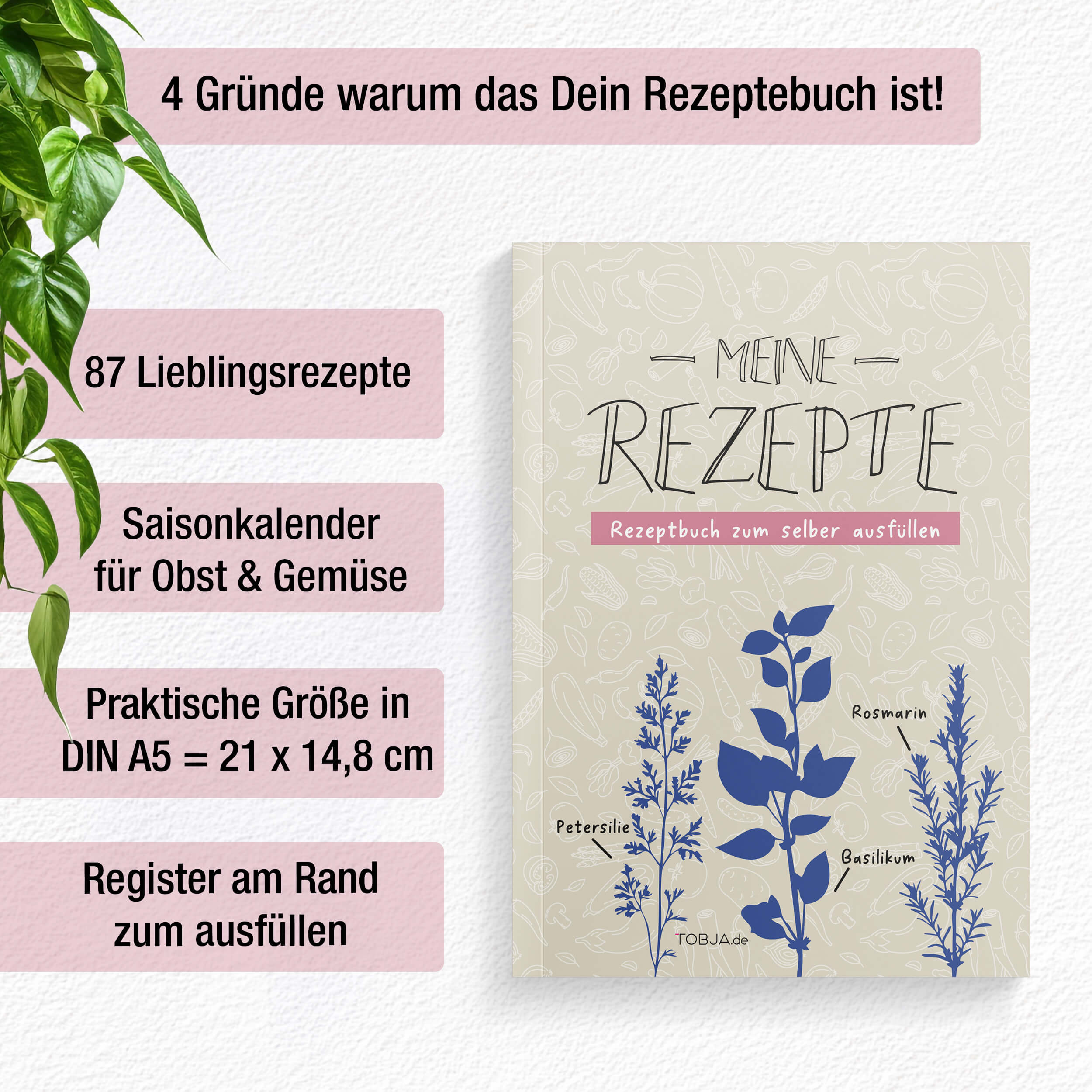 A5 Rezeptbuch zum selberschreiben *Kräuterklassik*