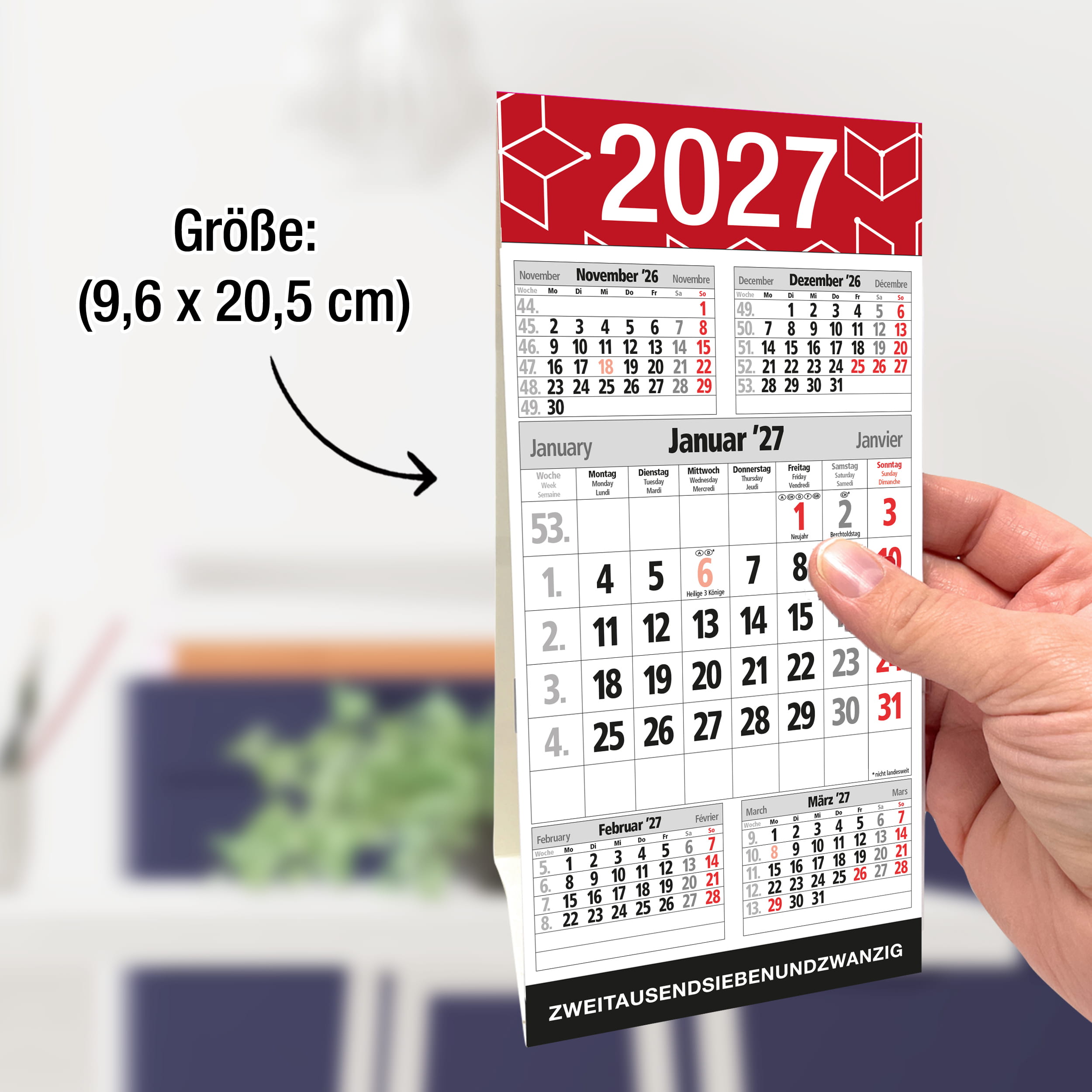Tischkalender 2027 Senior Notfallkontakte