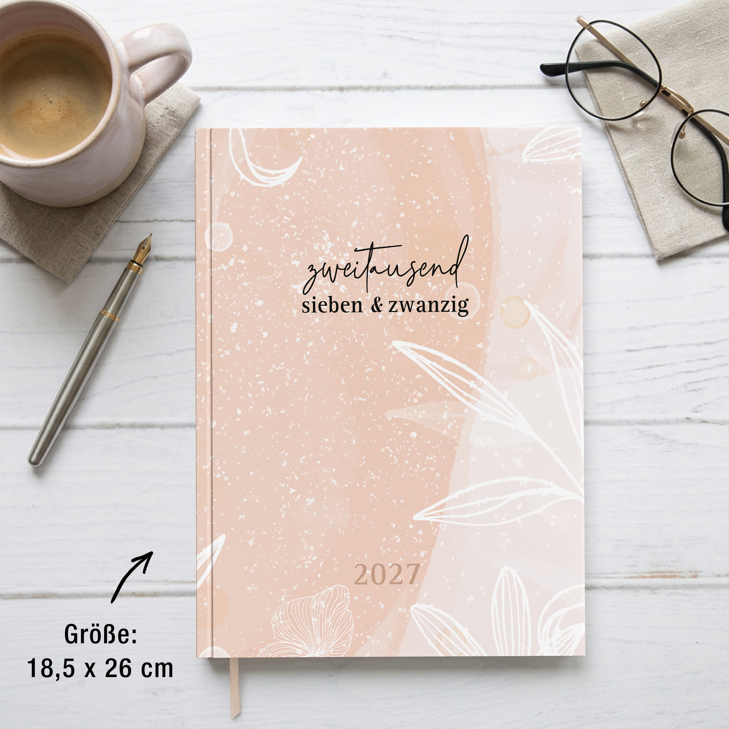 Buchkalender 2027 OptiPlaner Rosé altrosa