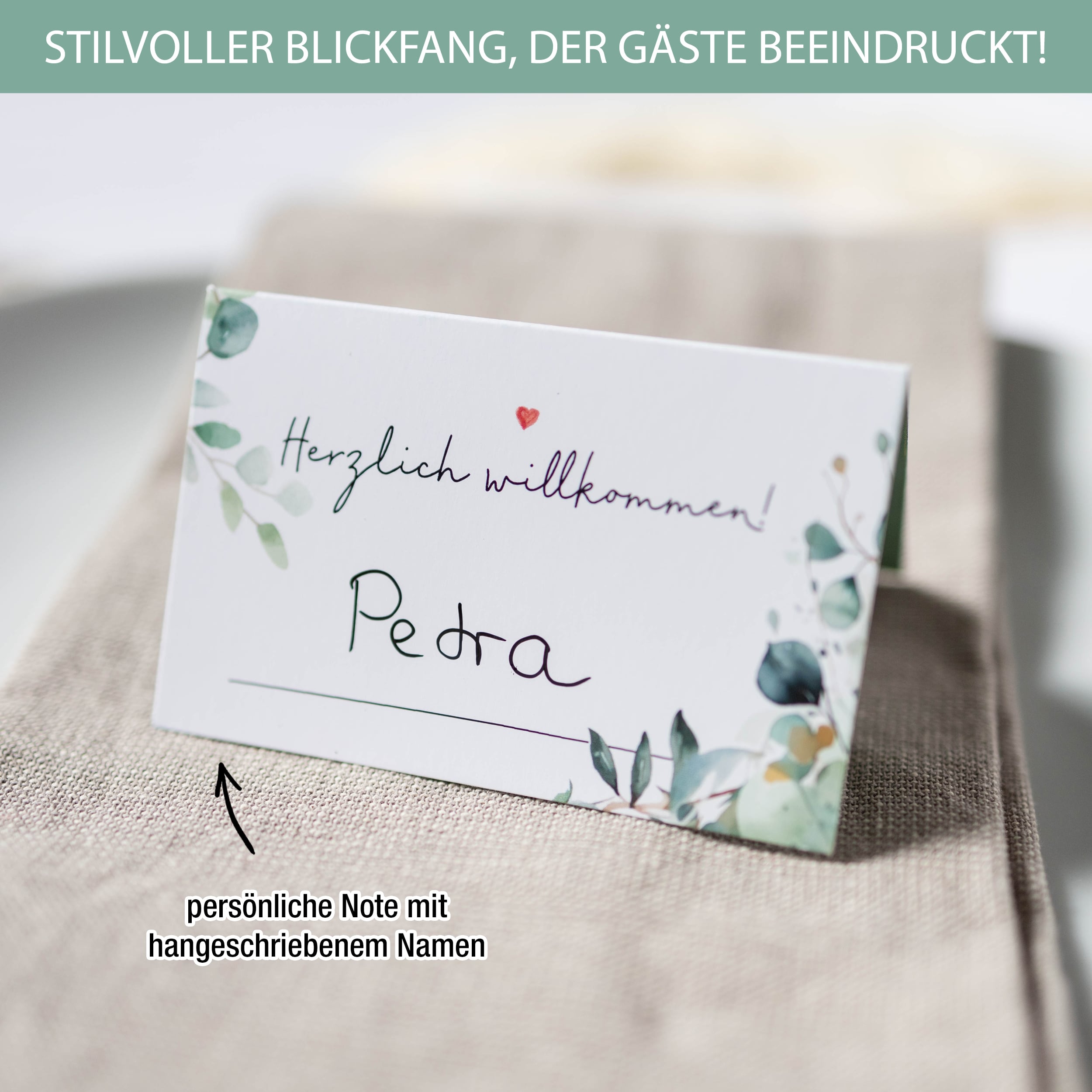 Tischkarten Hochzeit "Eukalyptus"