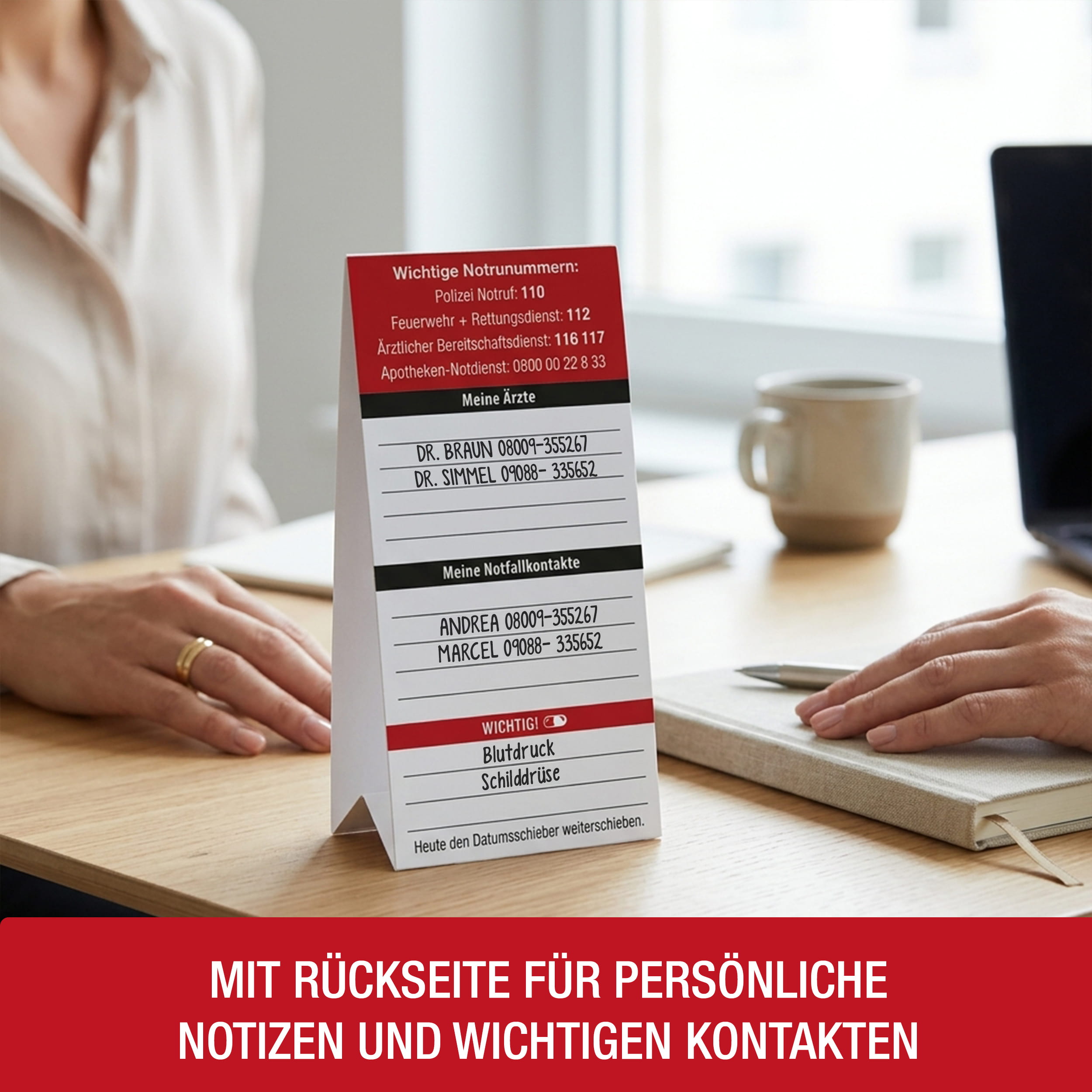 Tischkalender 2027 Senior Notfallkontakte