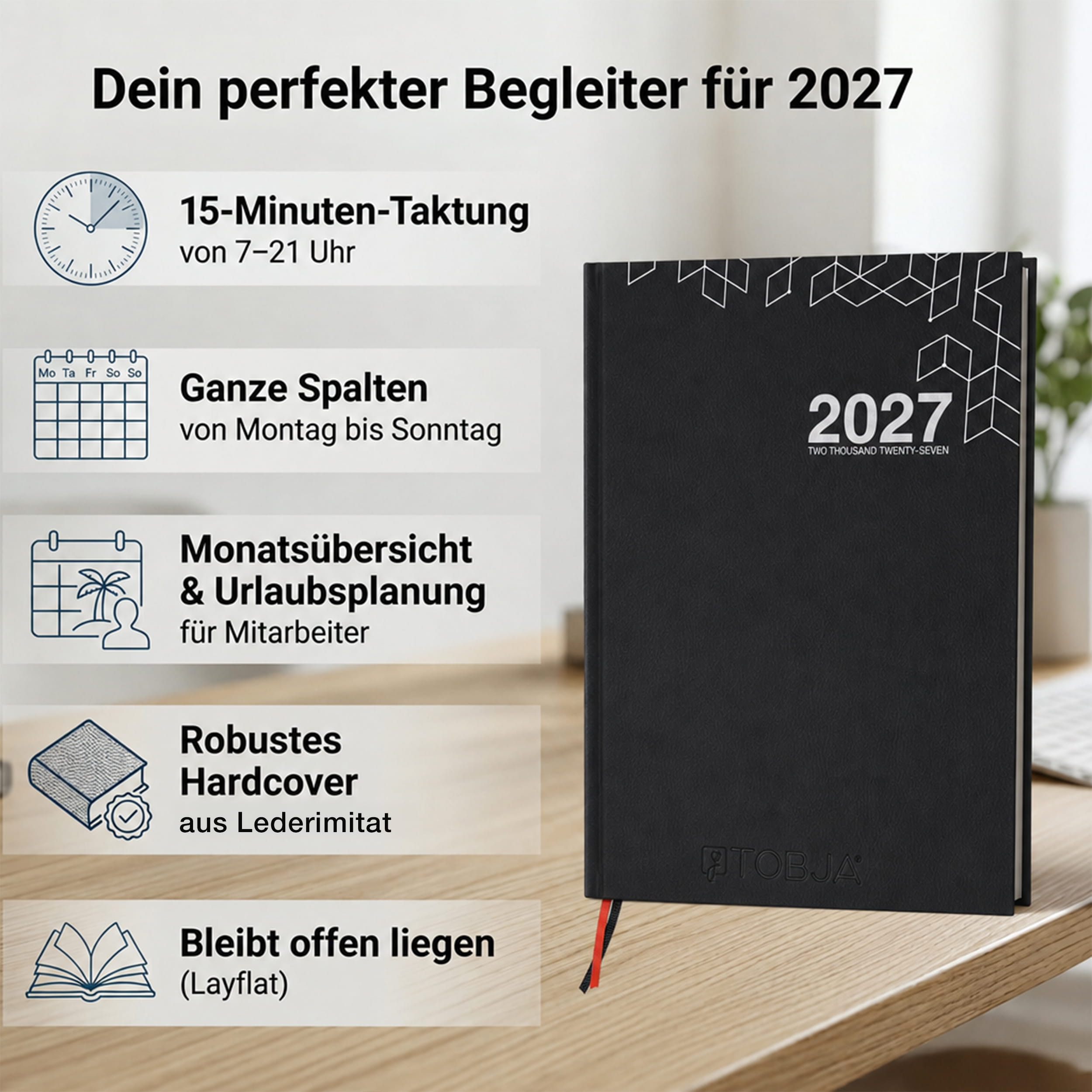 Praxisplaner 2027 A4 Mono Hardcover Layflat