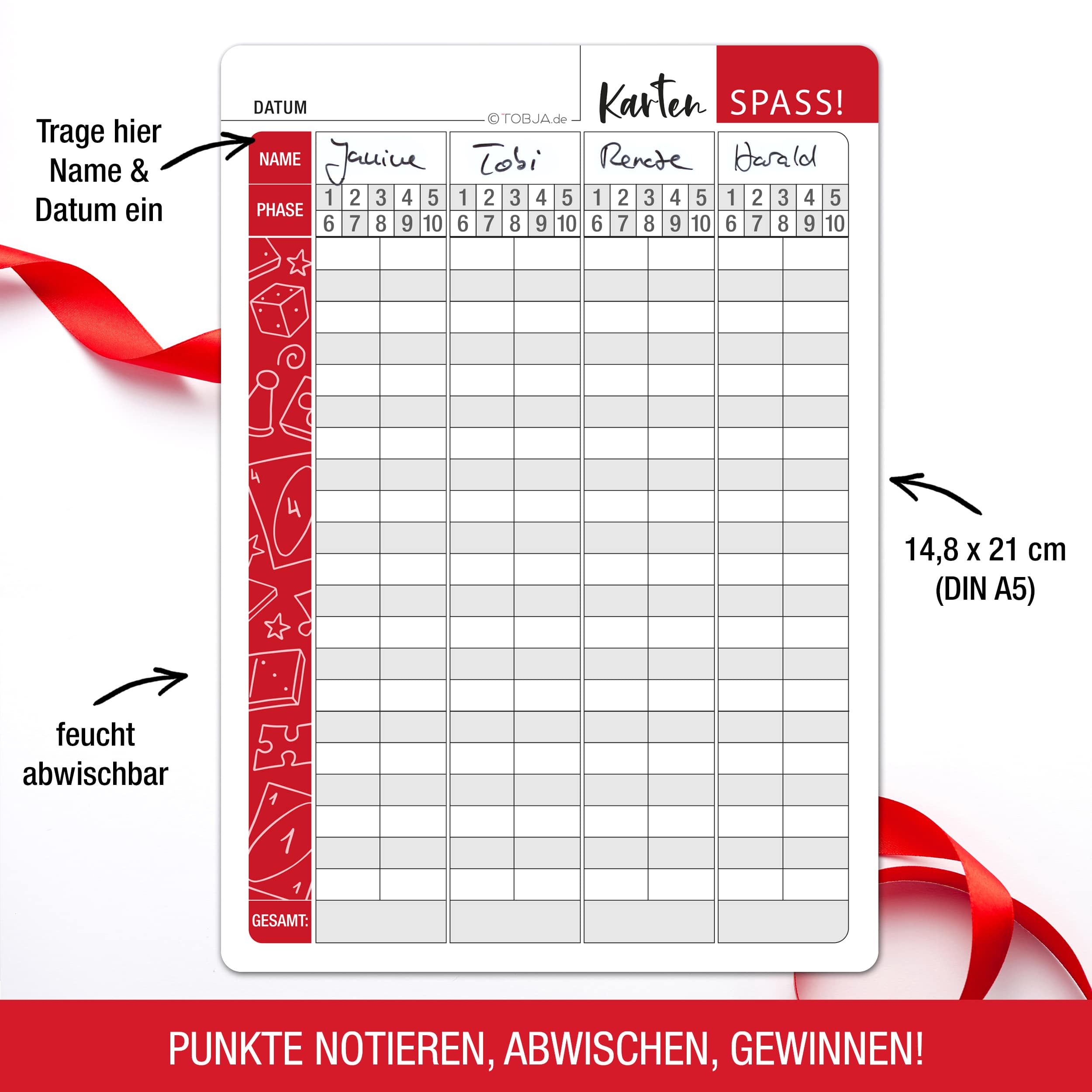 A5 Abwischbare Ersatzblätter Wertungsblatt