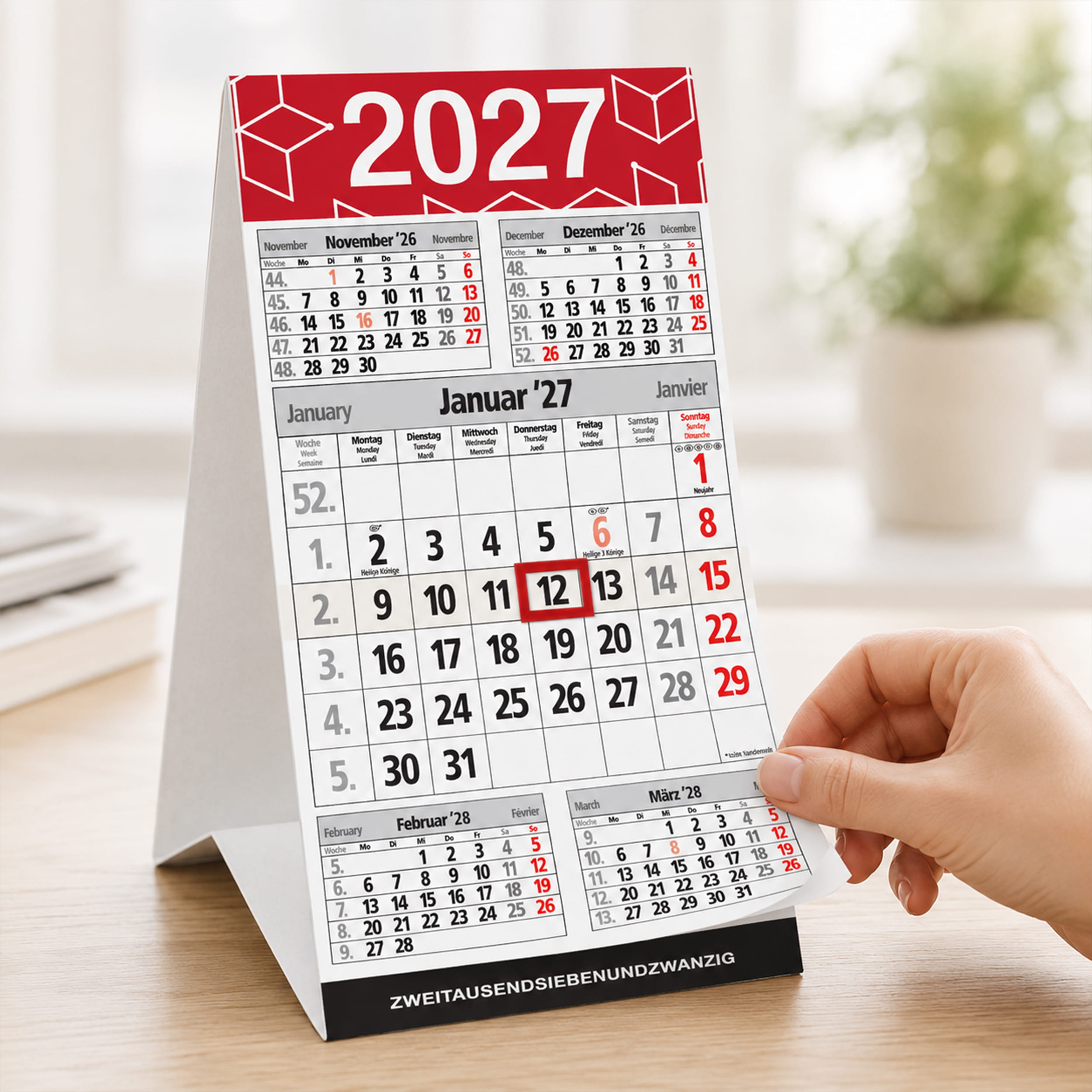 Tischkalender 2027 Senior Notfallkontakte