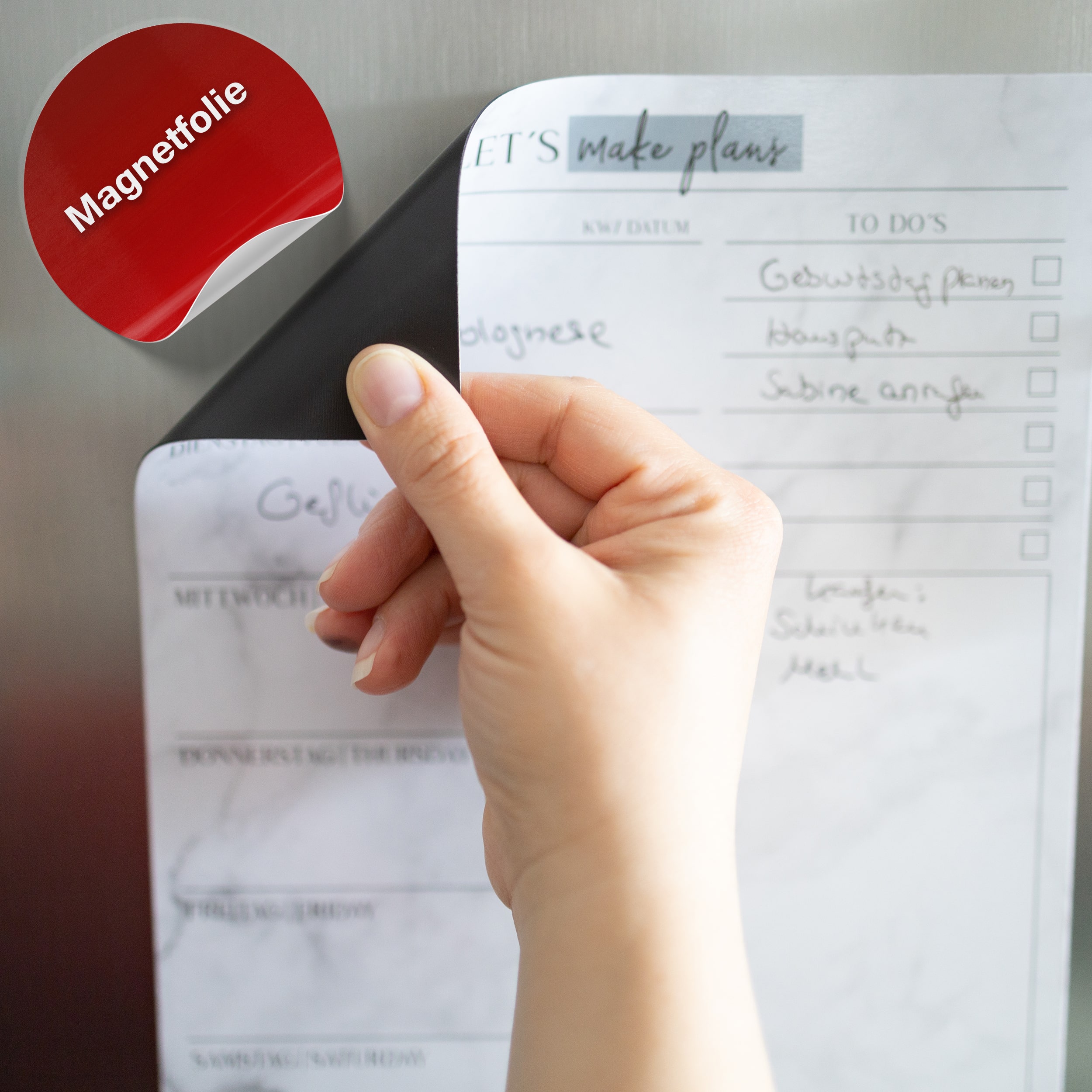 Magnet-Menüplaner inkl. 4 Stifte