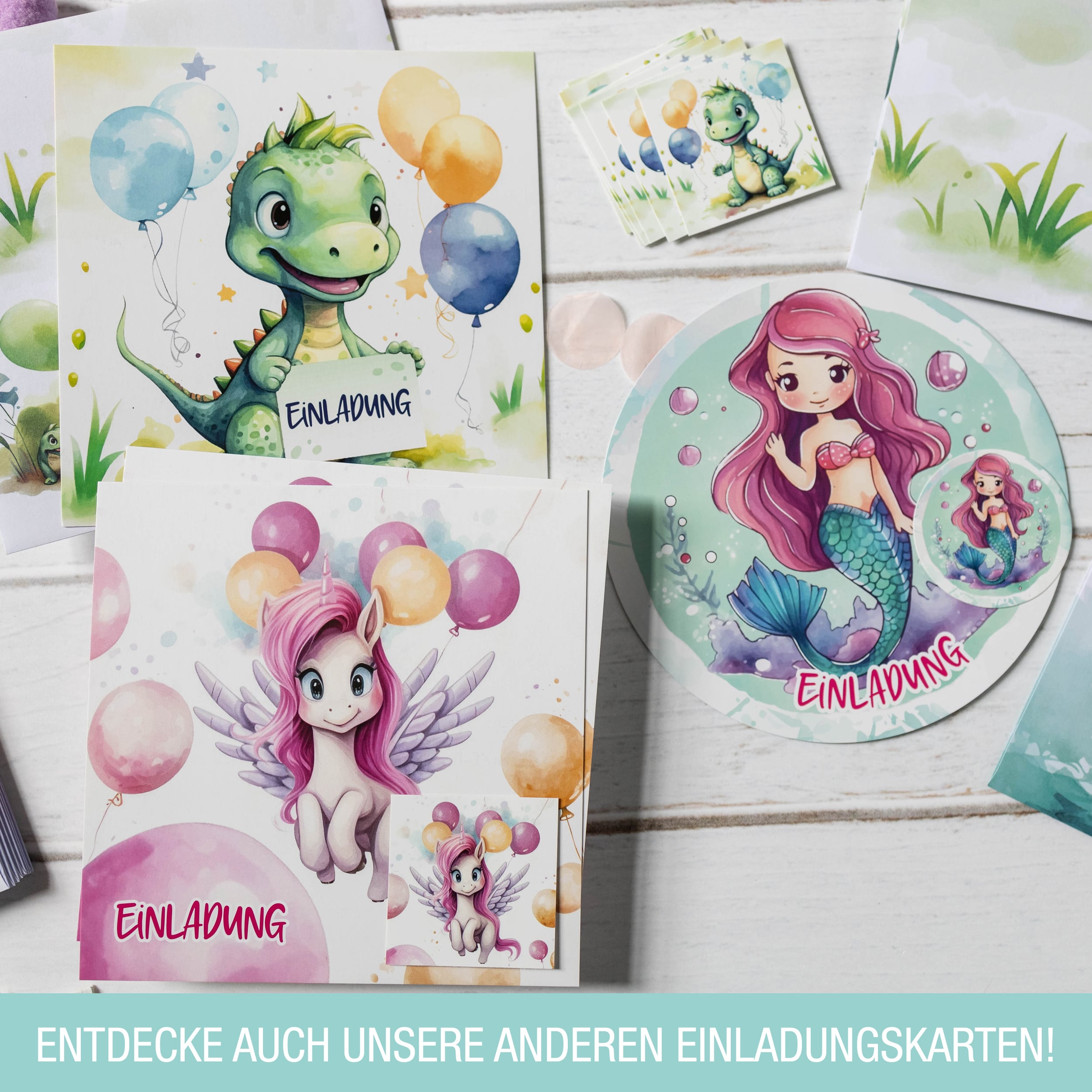 Geburtstags-Set Meerjungfrau inkl. Tüten