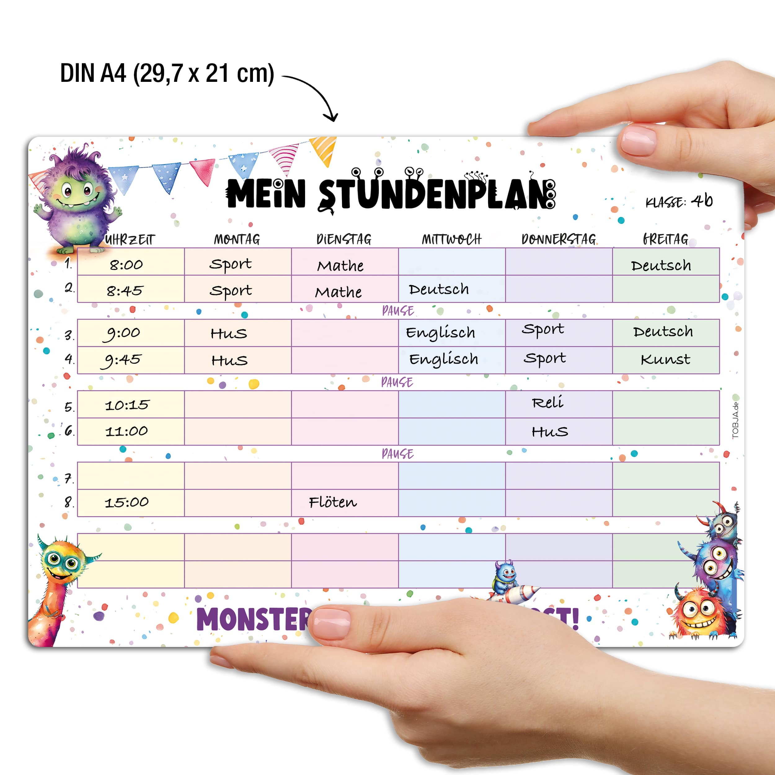 Magnetischer Stundenplan "Monster"