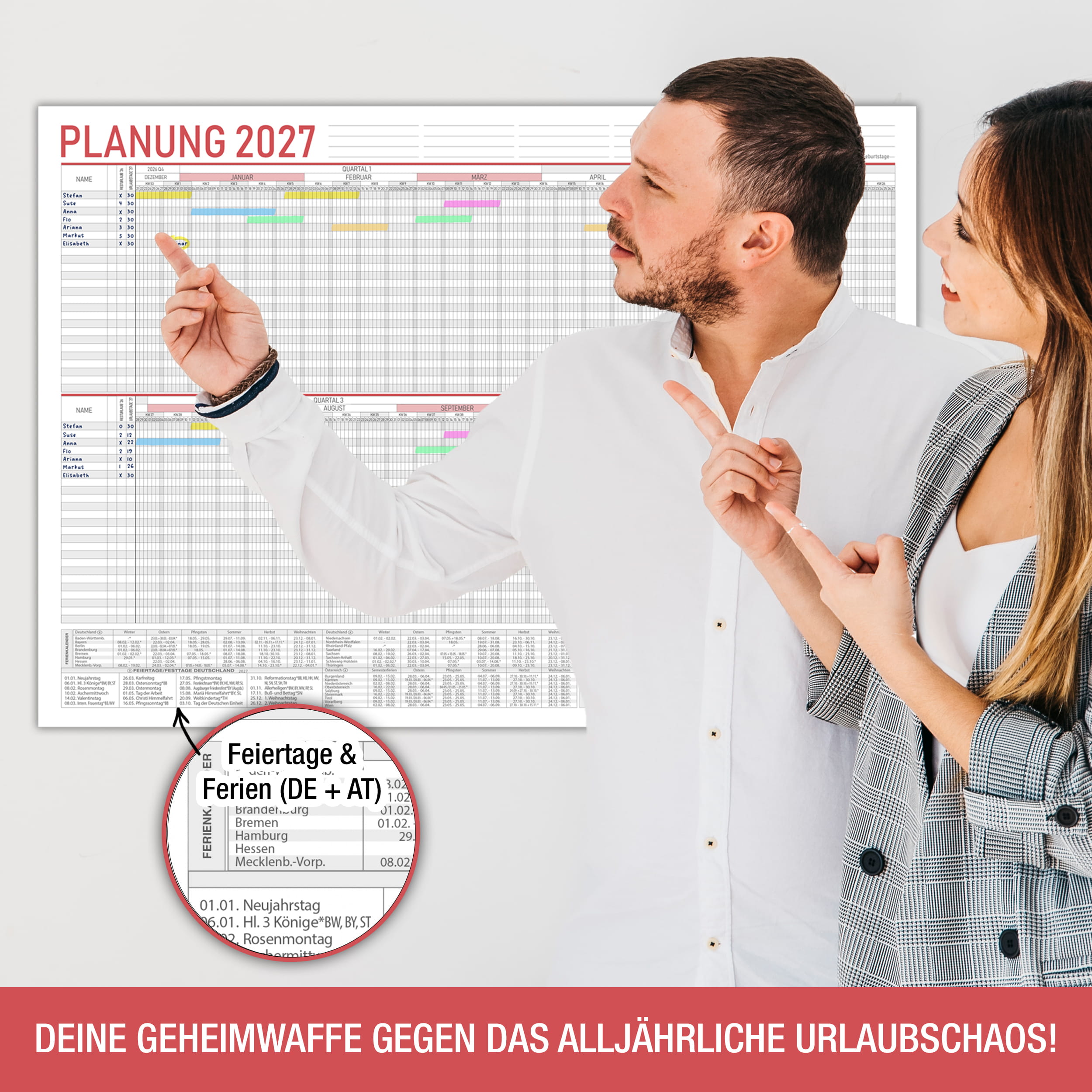 Urlaubsplaner 2027 A2 Standard – 25 Personen