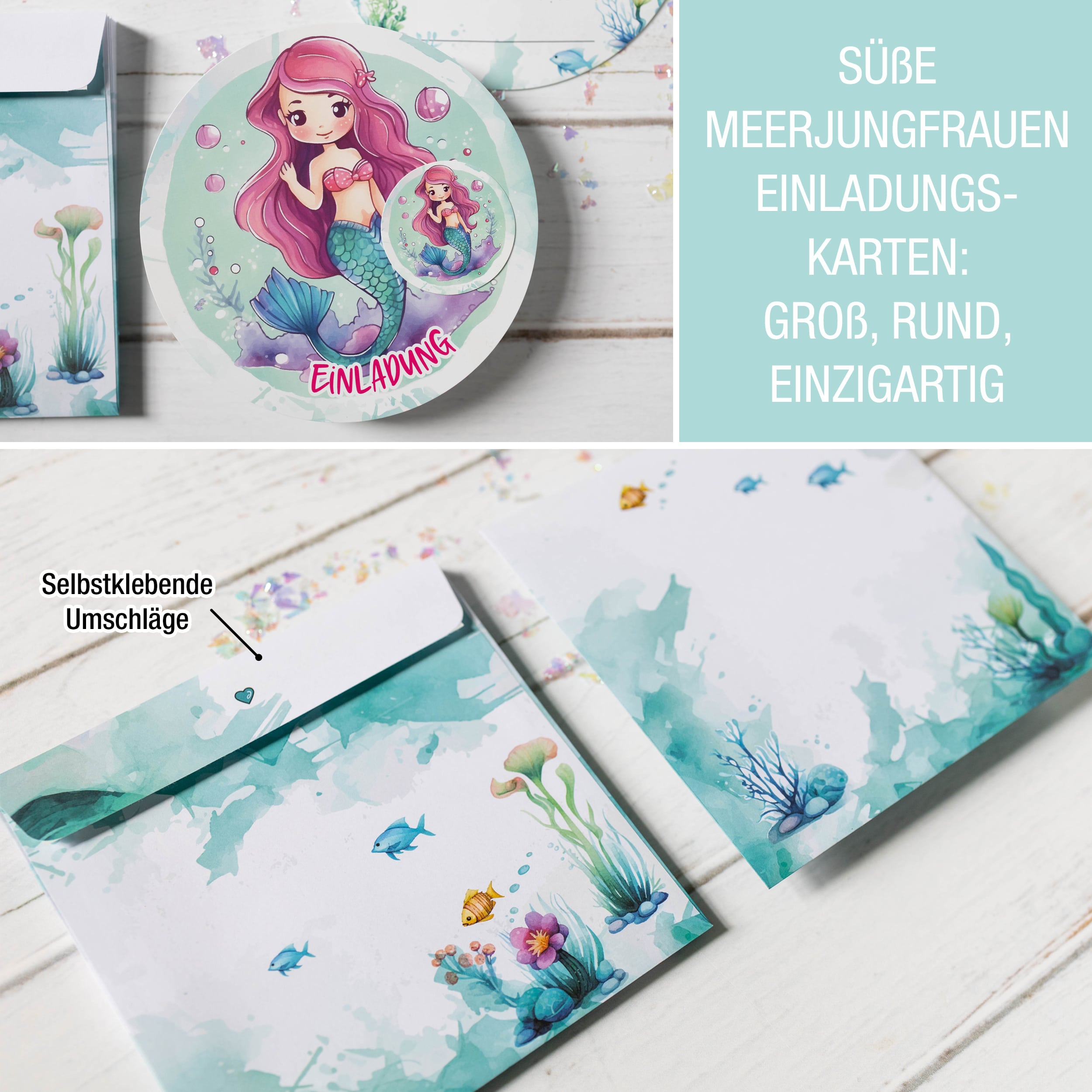 Geburtstags-Set Meerjungfrau inkl. Tüten