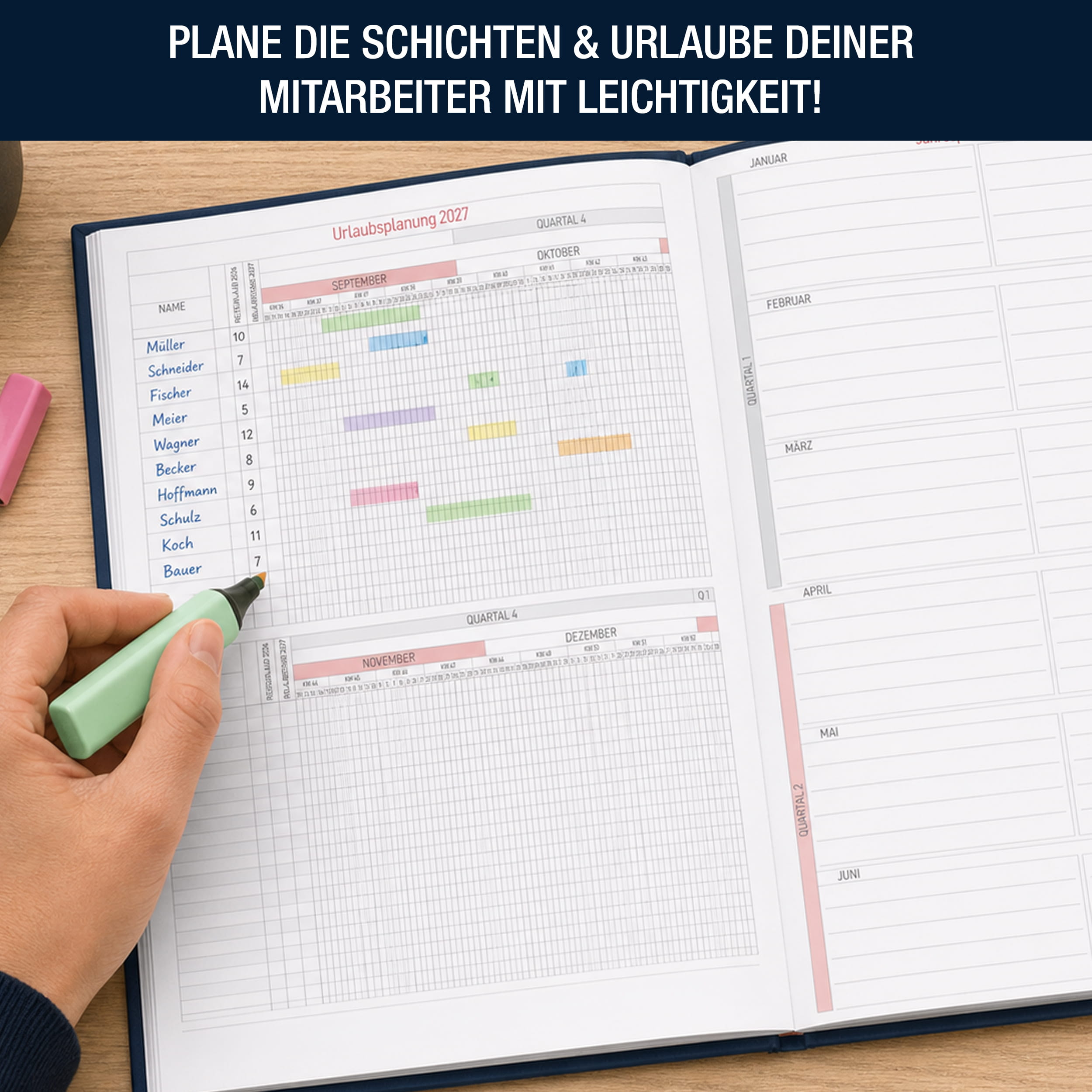 Praxisplaner 2027 A4 Navy Arztpraxis Hardcover