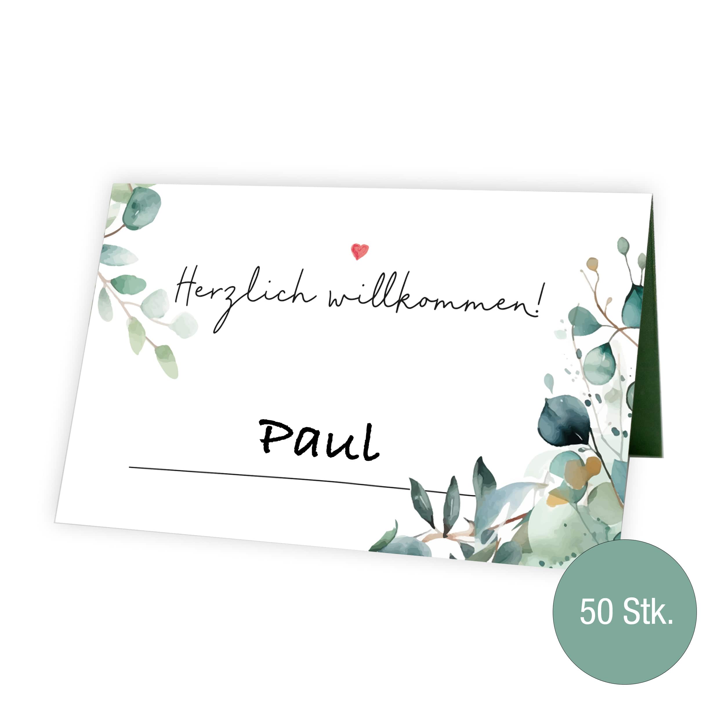 Tischkarten Hochzeit "Eukalyptus"