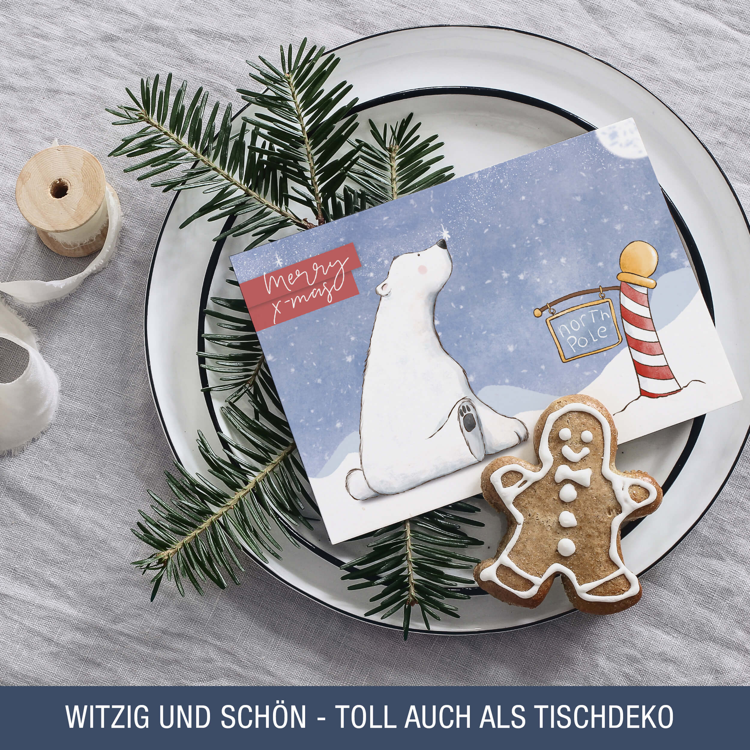 Weihnachtspostkarten "Tiere im Schnee"