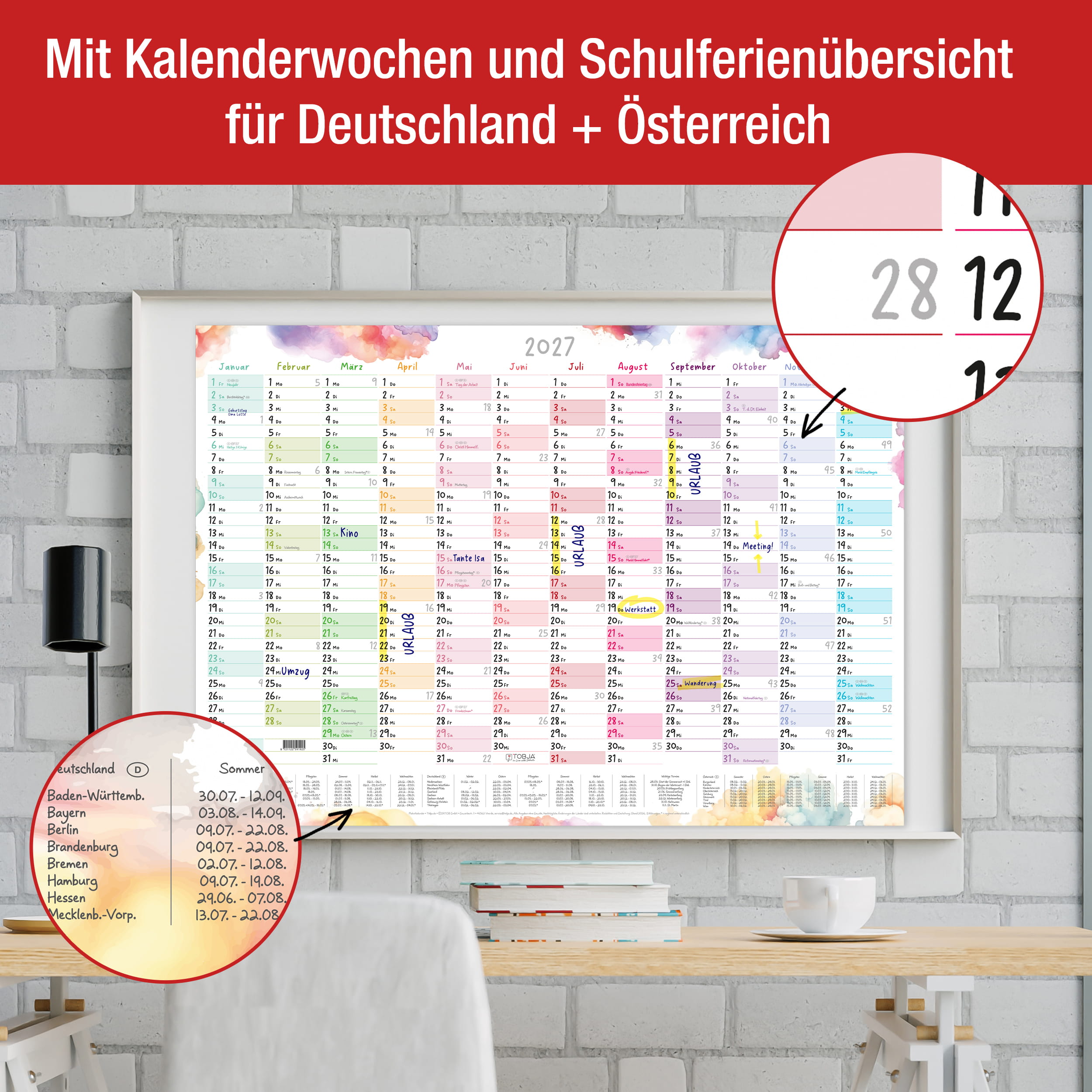 Wandkalender 2027 A1 – Color Blocks