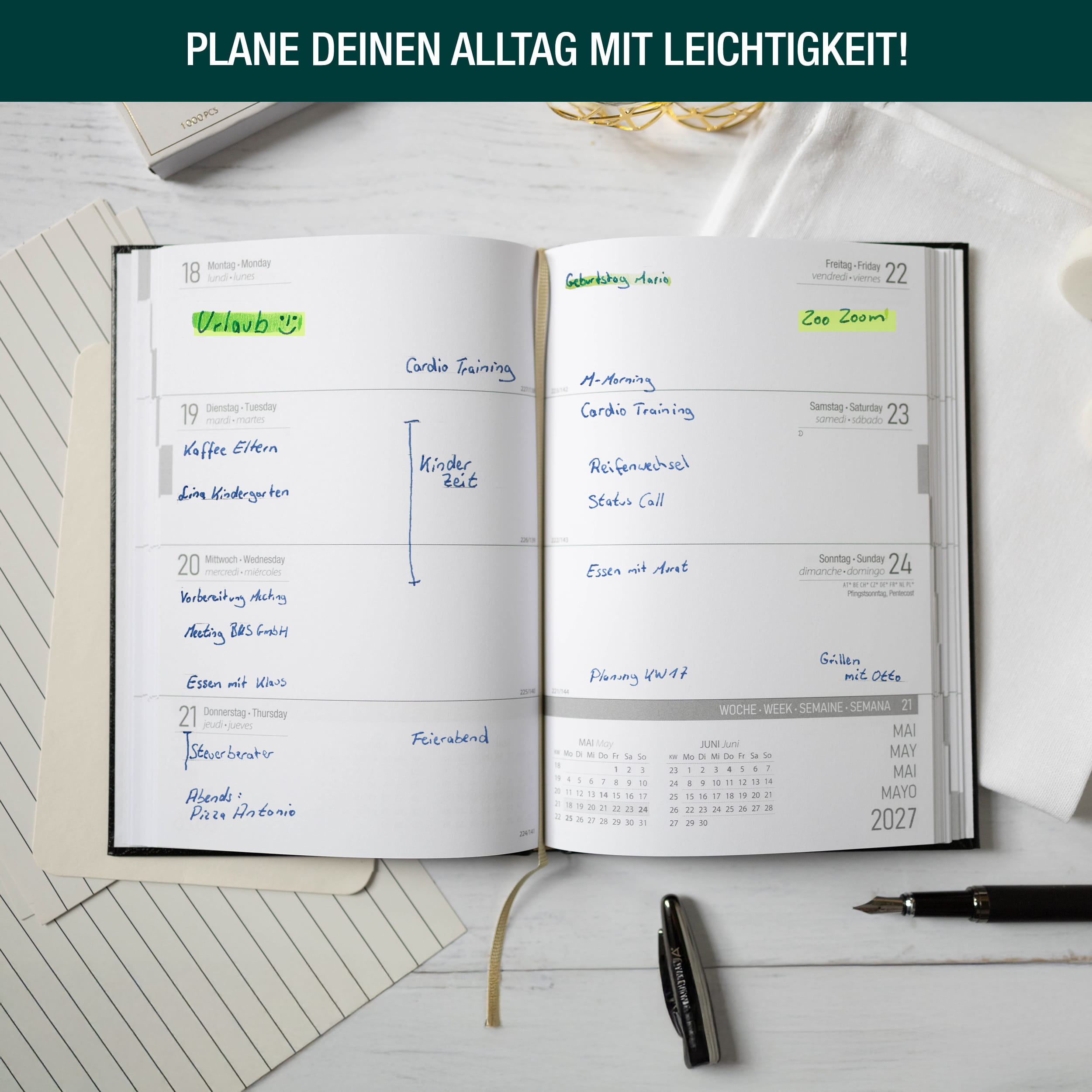 PlanWise Sage Buchkalender 2027 A5
