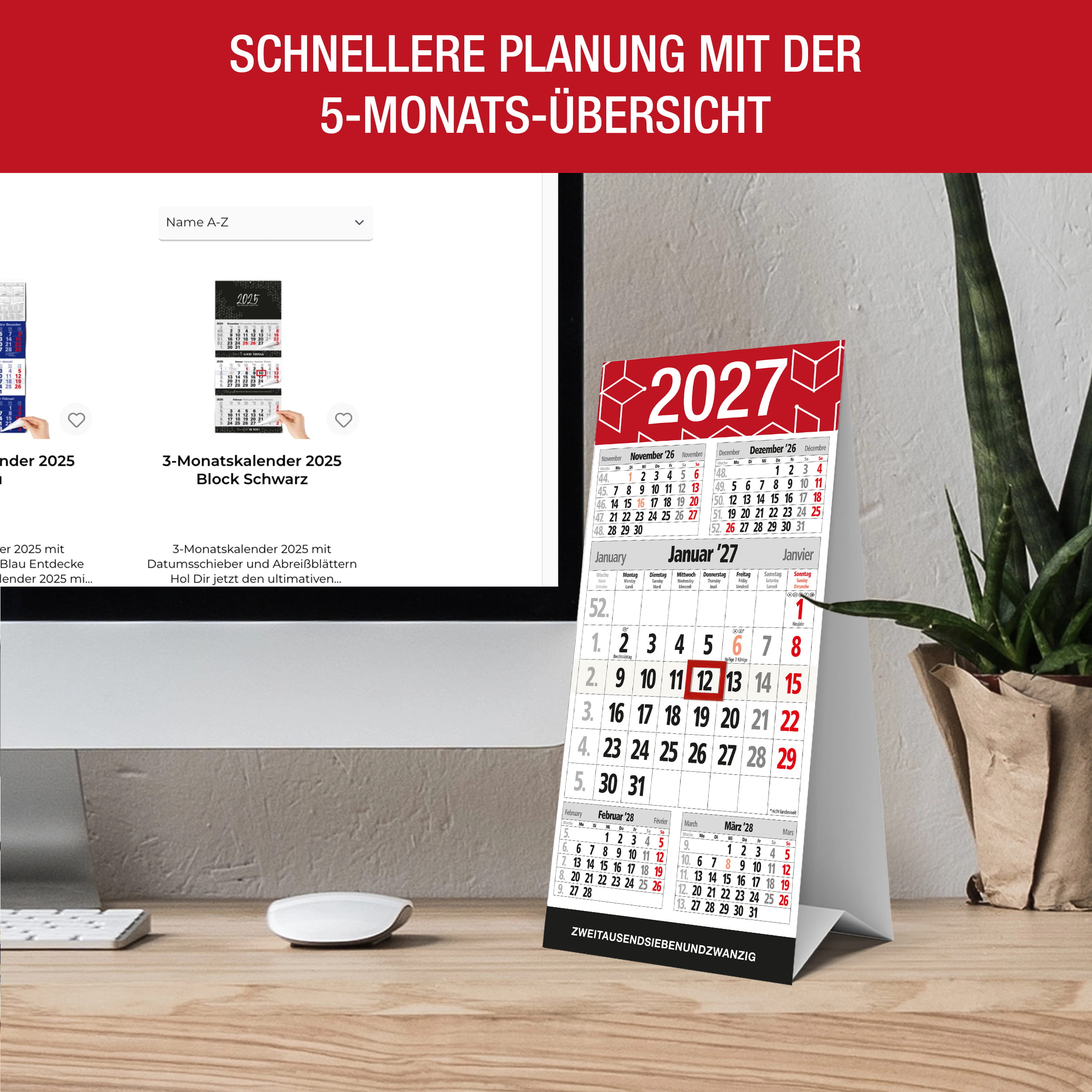 Tischkalender 2027 Senior Notfallkontakte