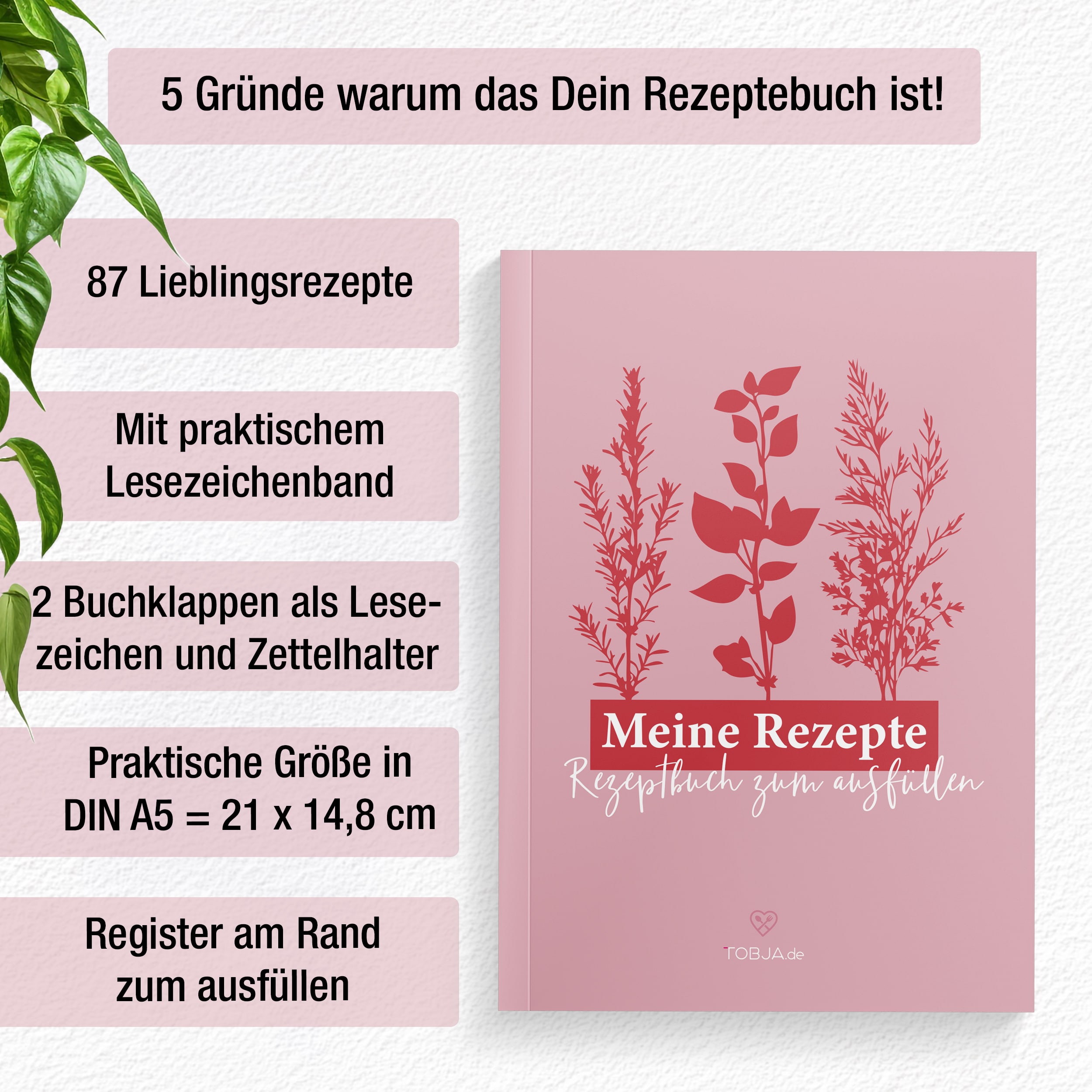 Rezeptbuch "Kräuterrosa" A5