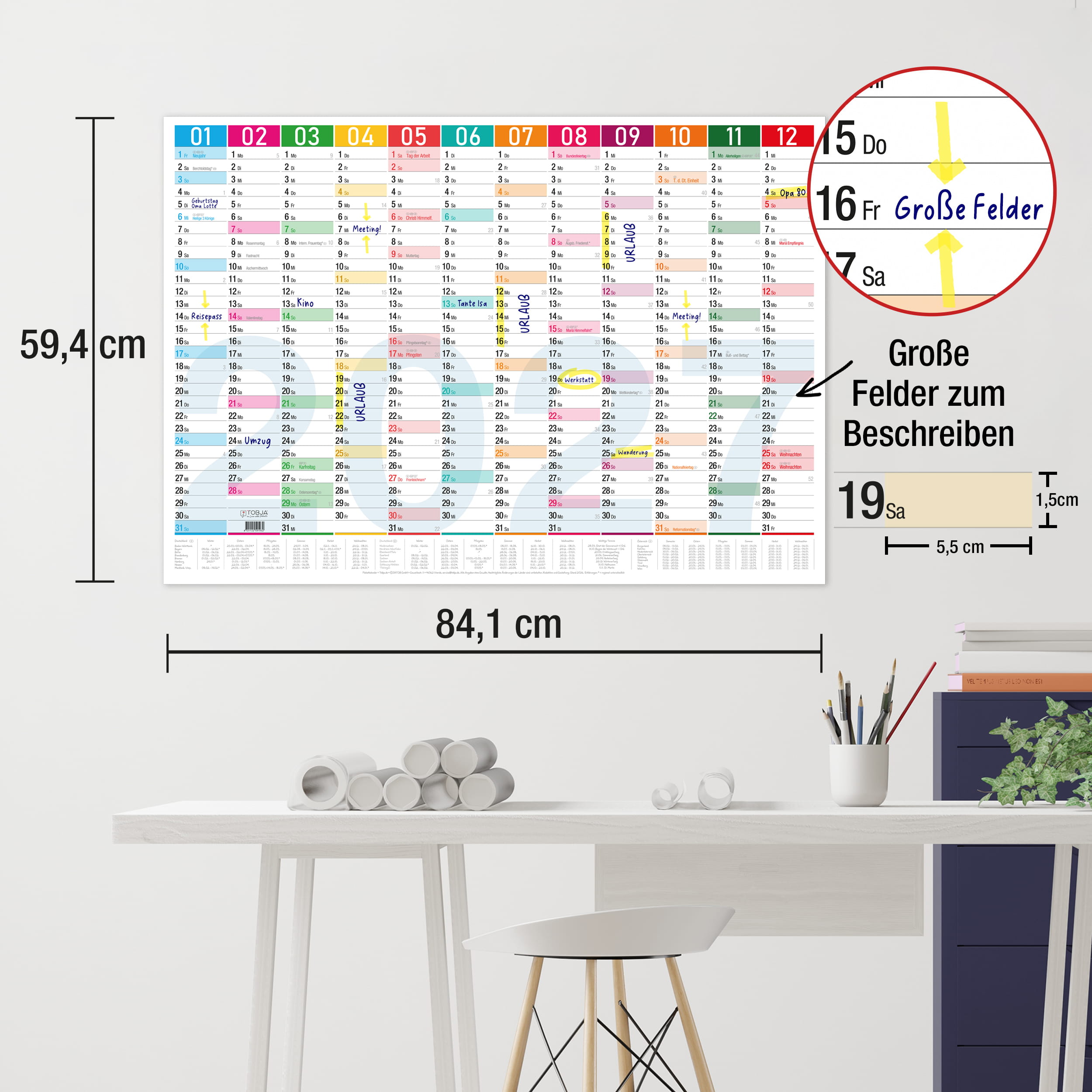 Wandkalender 2027 A1 Color Blocks
